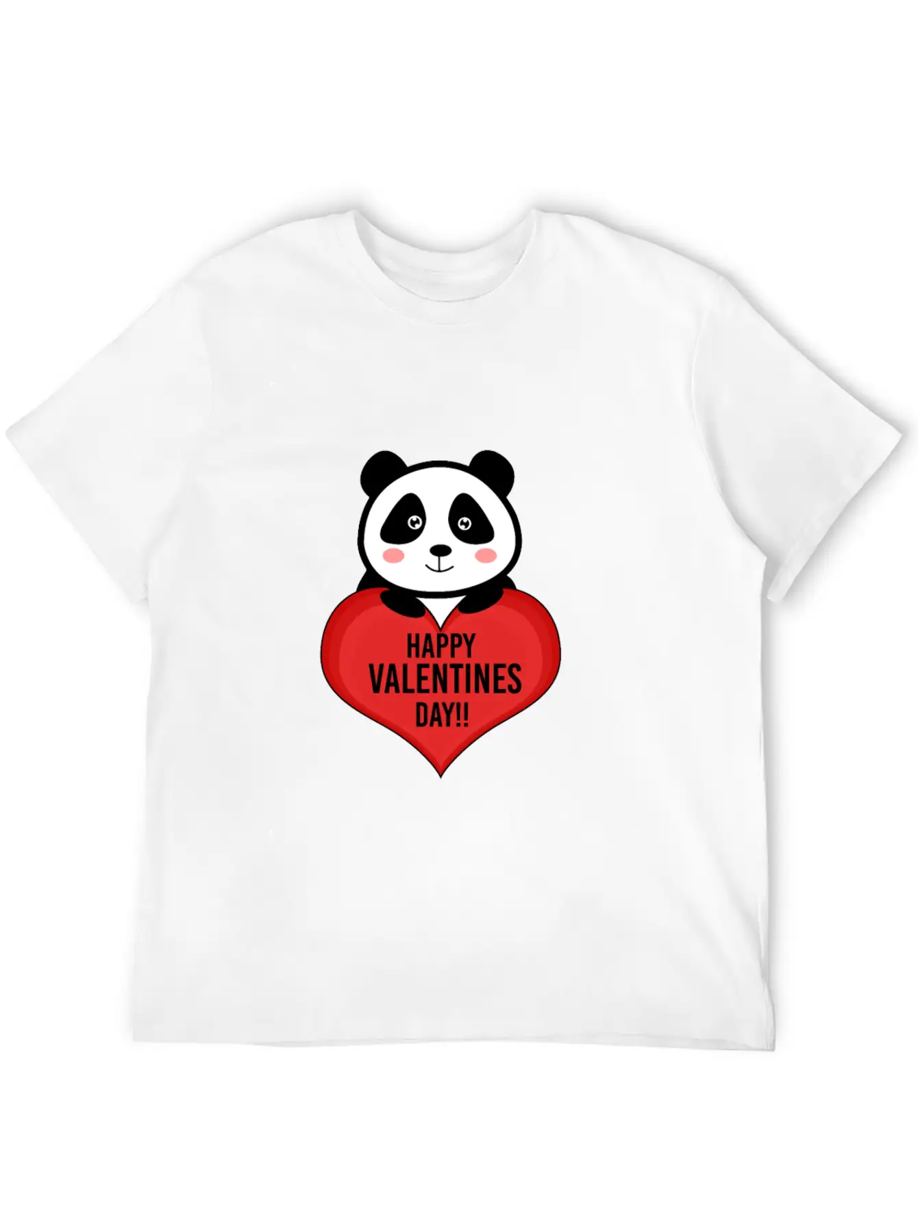 Cute Cupid Panda Heart Kiss Happy Couple Feelings Basic Graphic T-Shirt ¨C Daily Comfort In Soft Cotton