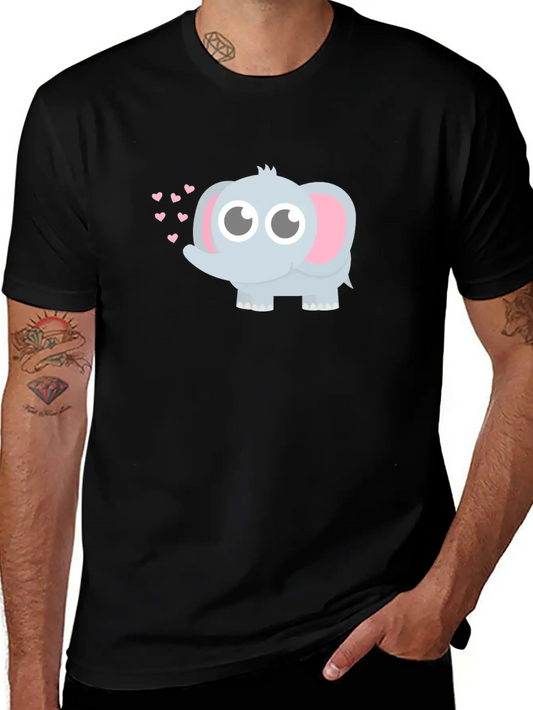 Cute Elephant Baby Love Basic Graphic T-Shirt ¨C Daily Comfort In Soft Cotton