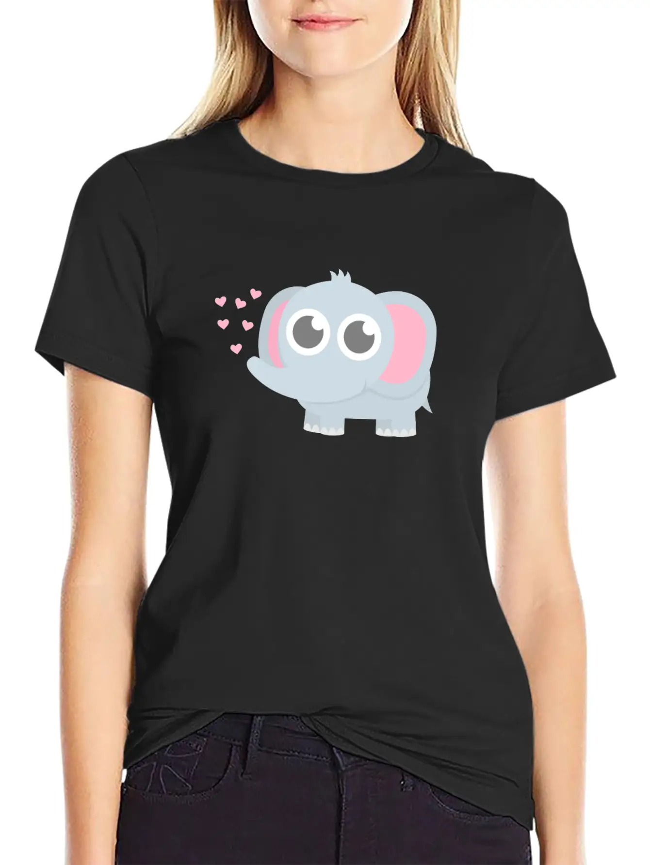Cute Elephant Baby Love Basic Graphic T-Shirt ¨C Daily Comfort In Soft Cotton