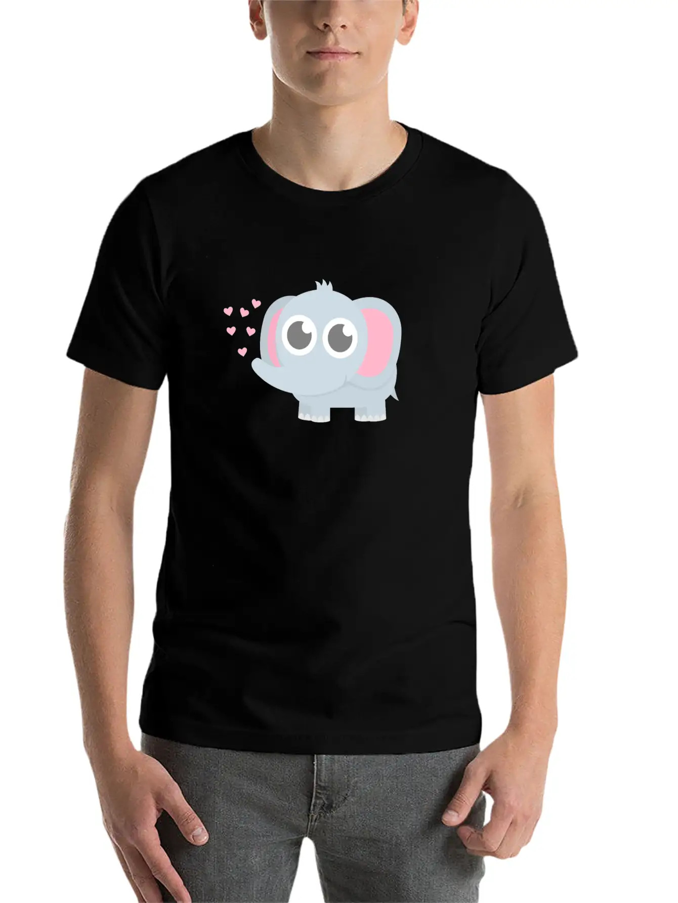 Cute Elephant Baby Love Basic Graphic T-Shirt ¨C Daily Comfort In Soft Cotton