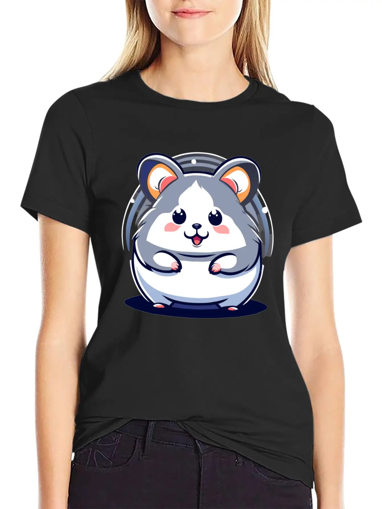 Cute Hamster Soft Cotton Short Sleeve Tee ¨C Unisex Wardrobe Staple
