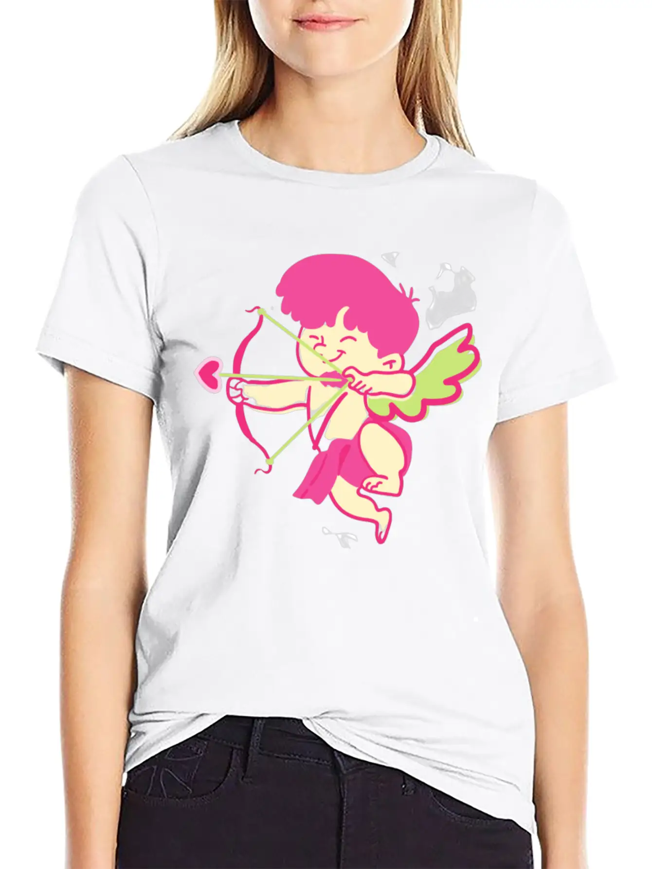 Cute Heart Essential Cotton Tee For Daily Outfits ¨C Unisex Style