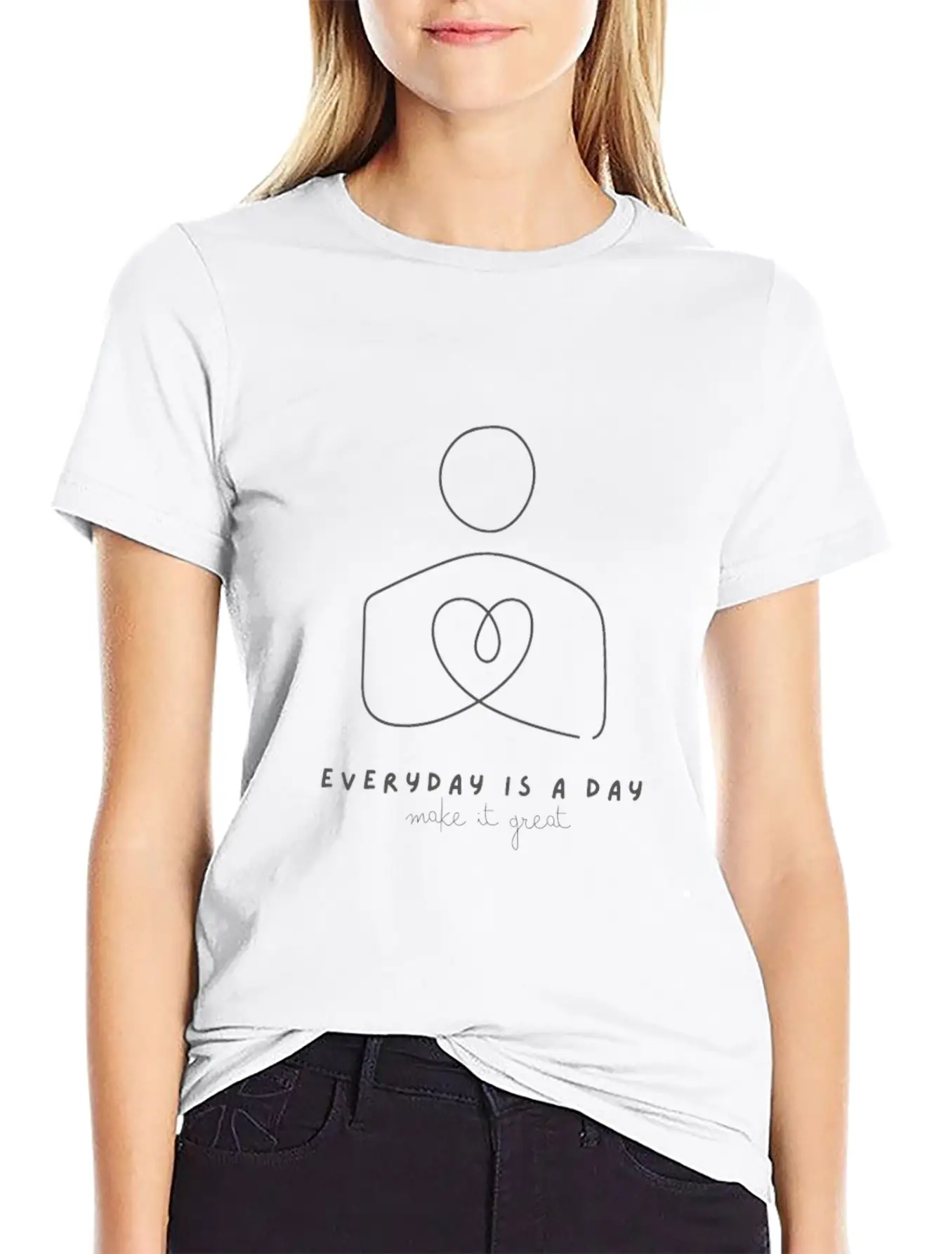 Cute Modern Typo Everyday Is A Day, Make It Great Soft Cotton Short Sleeve Tee ¨C Unisex Wardrobe Staple