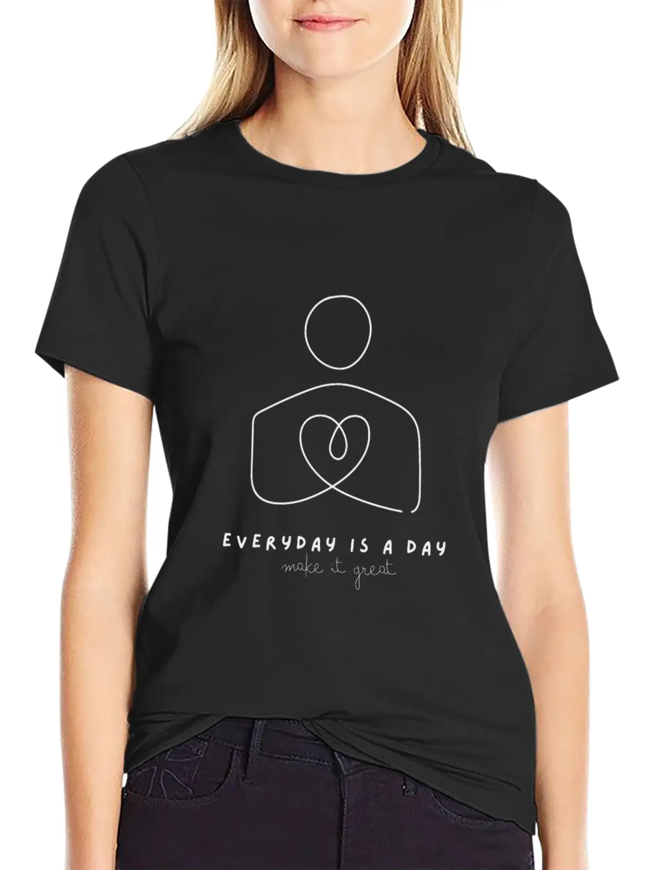 Cute Modern Typo Everyday Is A Day, Make It Great Soft Cotton Short Sleeve Tee ¨C Unisex Wardrobe Staple