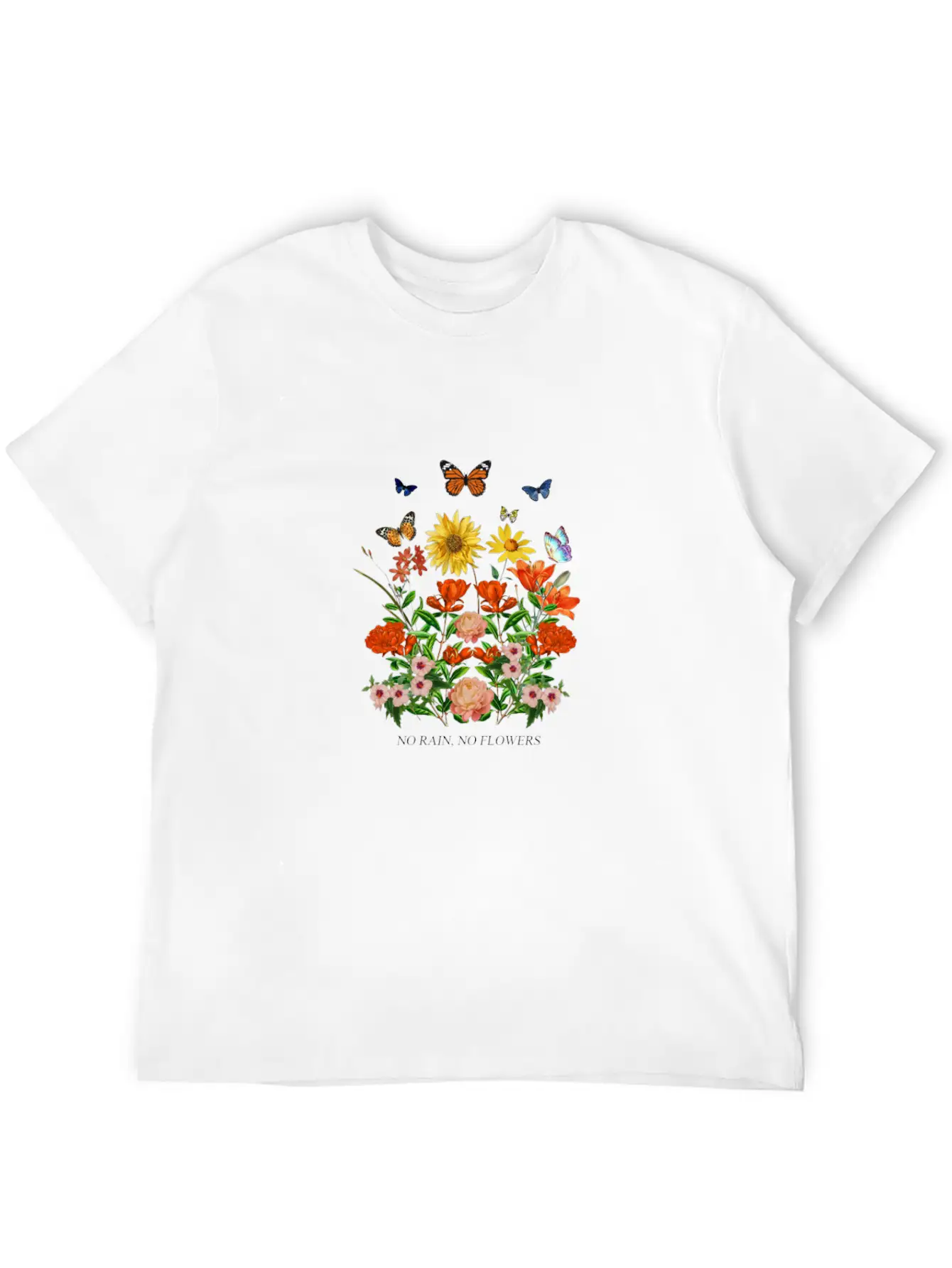 Cute No Rain No Flowers Women T Shirt Soft Cotton Short Sleeve Tee ¨C Unisex Wardrobe Staple