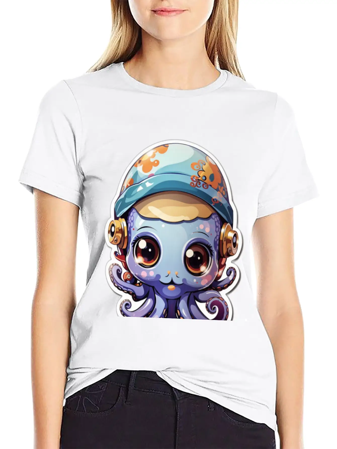 Cute Octopus Essential Cotton Tee For Daily Outfits ¨C Unisex Style
