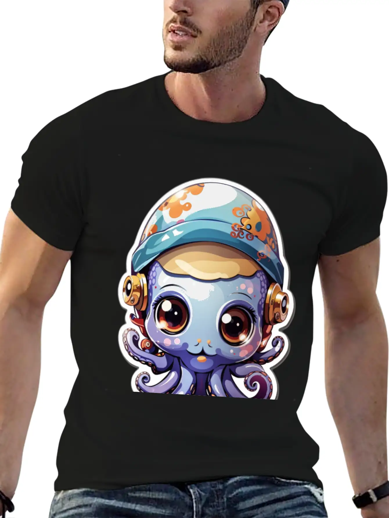 Cute Octopus Essential Cotton Tee For Daily Outfits ¨C Unisex Style