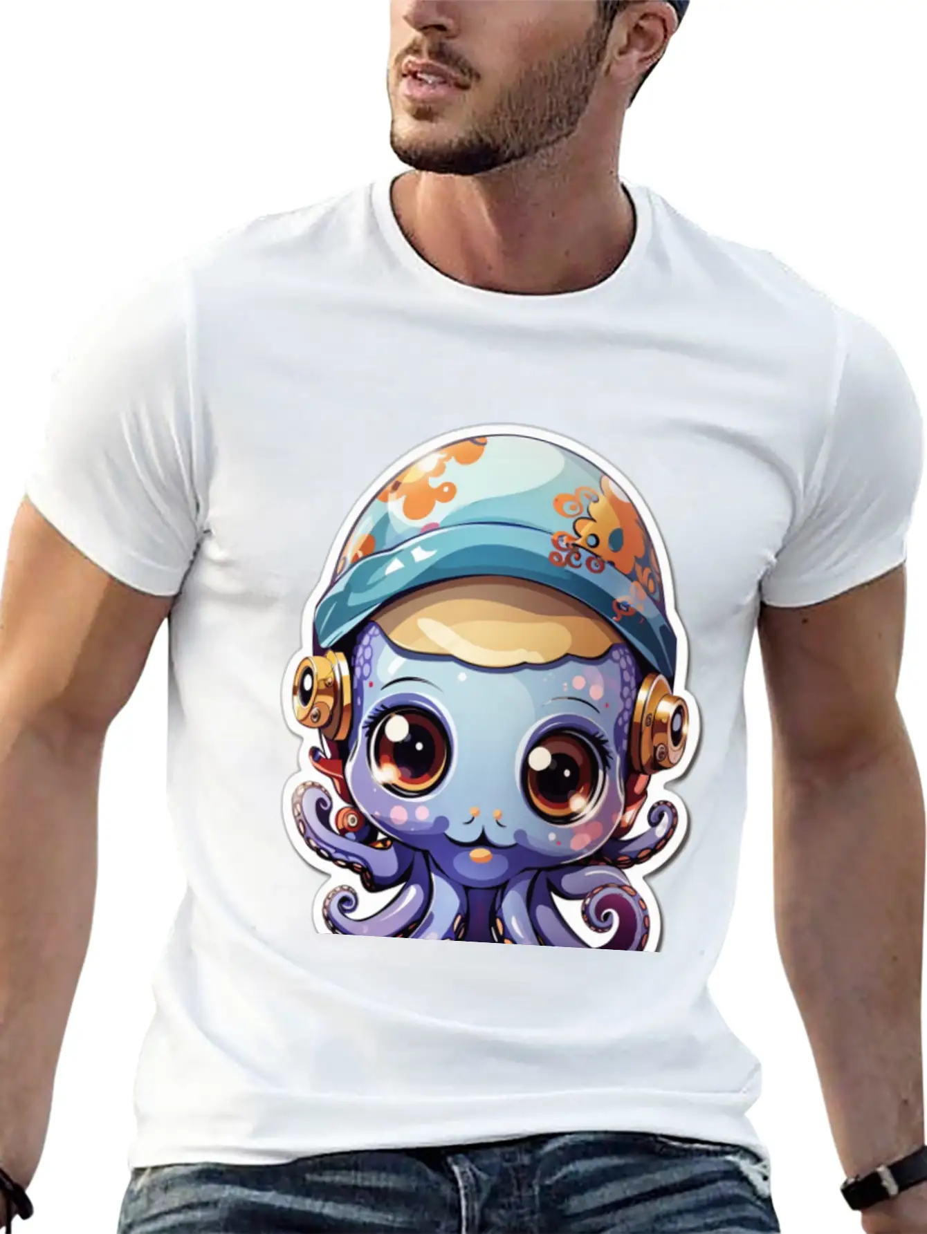 Cute Octopus Essential Cotton Tee For Daily Outfits ¨C Unisex Style