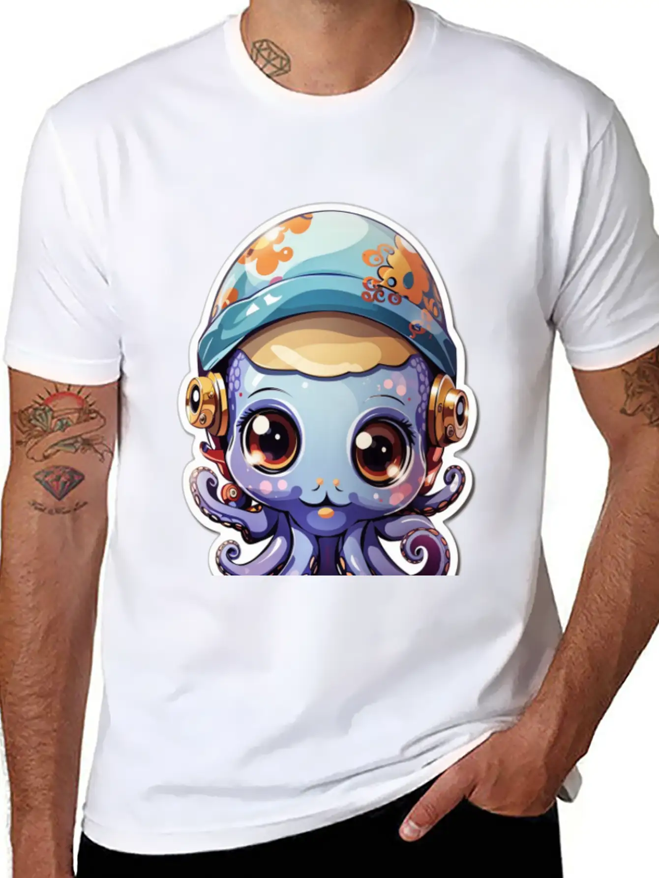 Cute Octopus Essential Cotton Tee For Daily Outfits ¨C Unisex Style