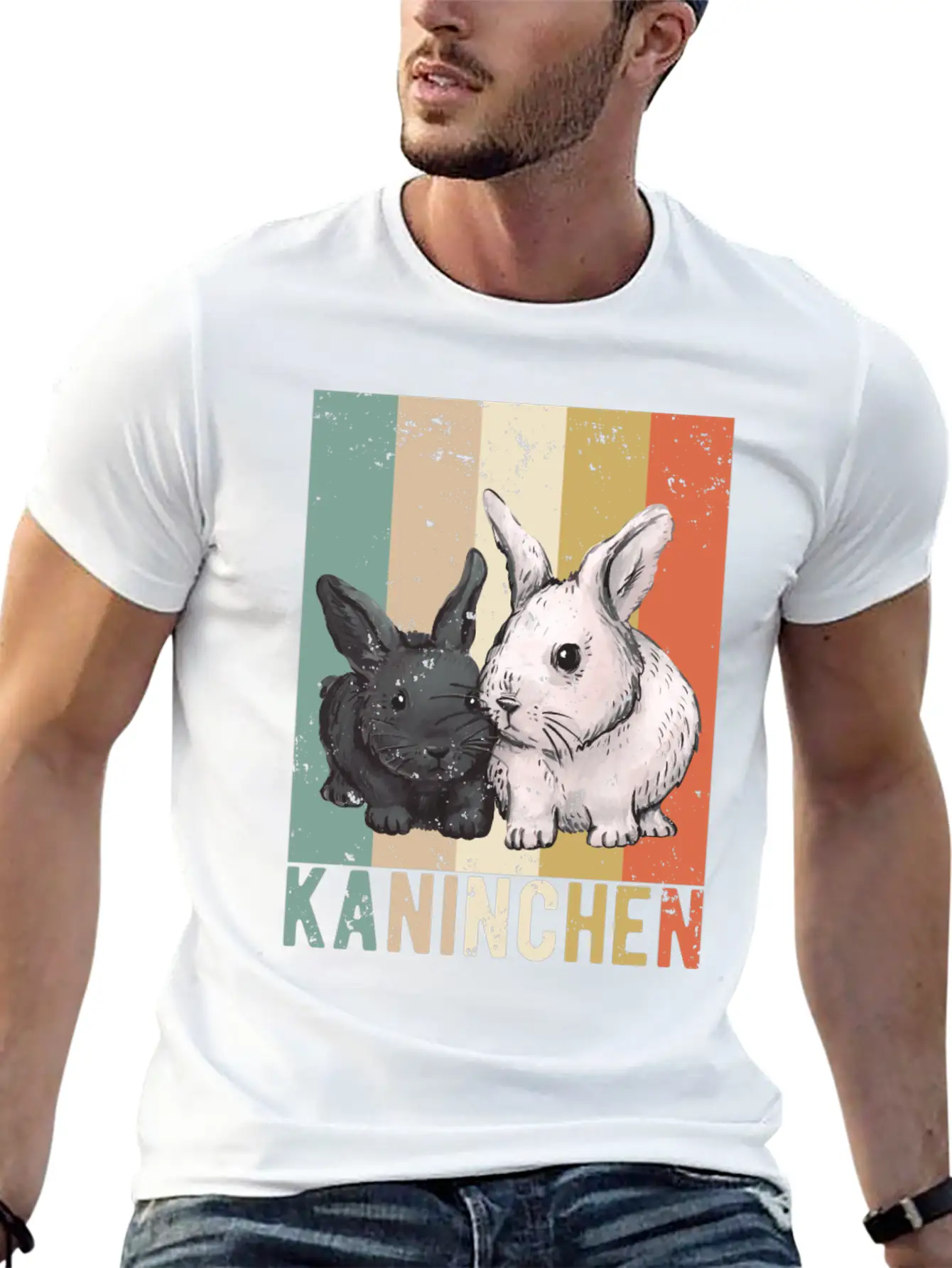 Cute Rabbit Bunny Bunny Pet Vintage Essential Cotton Tee For Daily Outfits ¨C Unisex Style