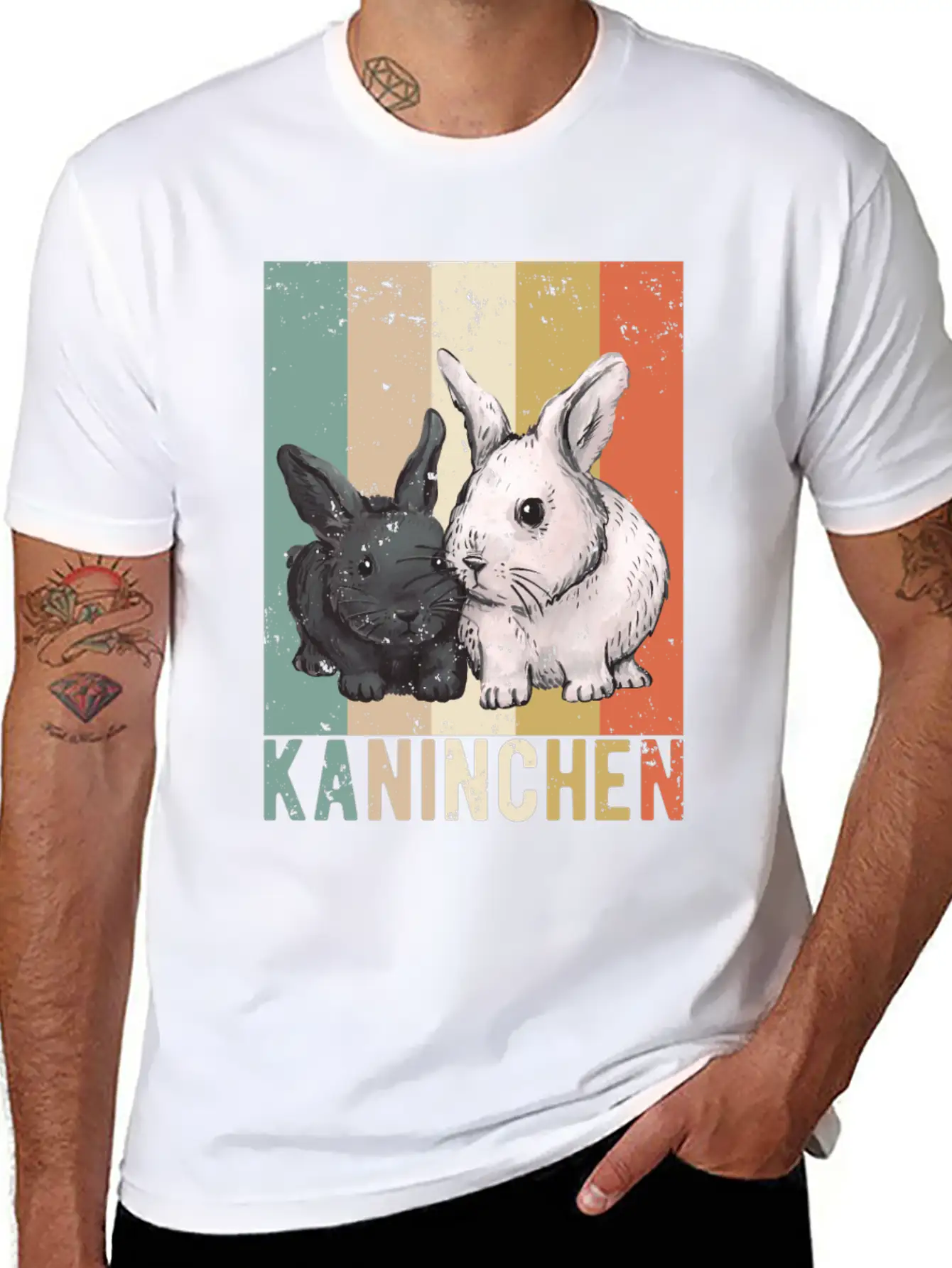 Cute Rabbit Bunny Bunny Pet Vintage Essential Cotton Tee For Daily Outfits ¨C Unisex Style