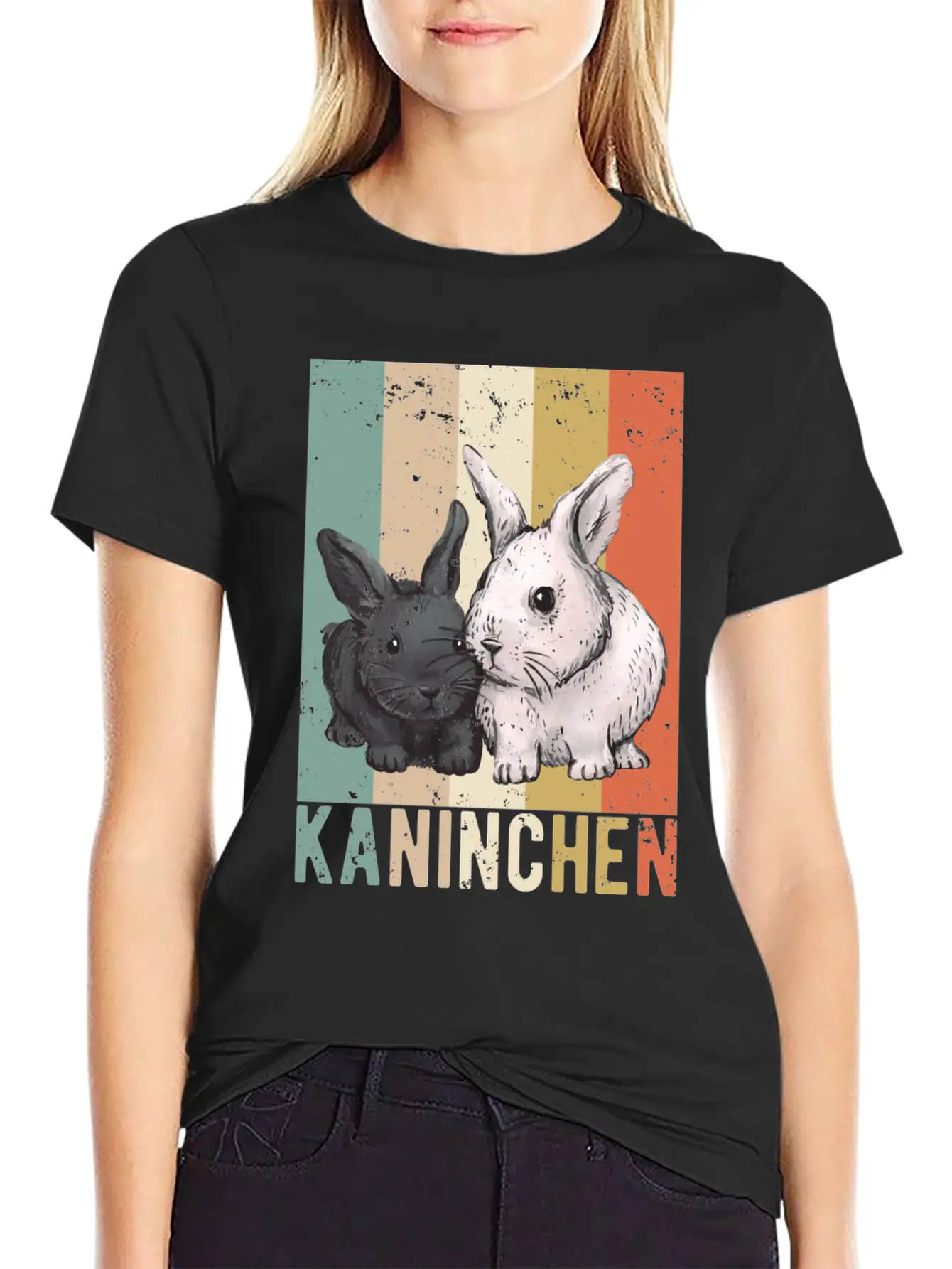 Cute Rabbit Bunny Bunny Pet Vintage Essential Cotton Tee For Daily Outfits ¨C Unisex Style