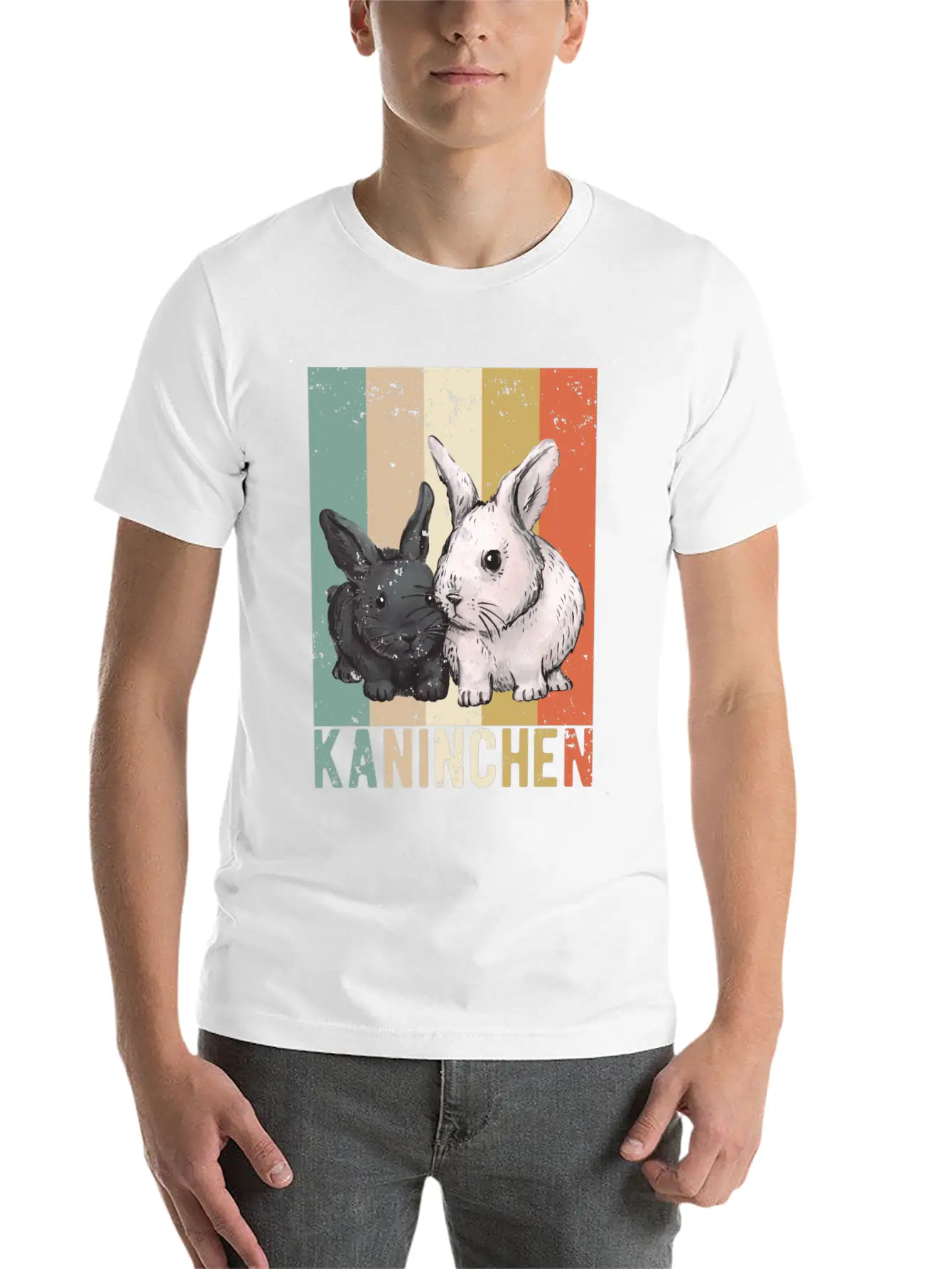 Cute Rabbit Bunny Bunny Pet Vintage Essential Cotton Tee For Daily Outfits ¨C Unisex Style