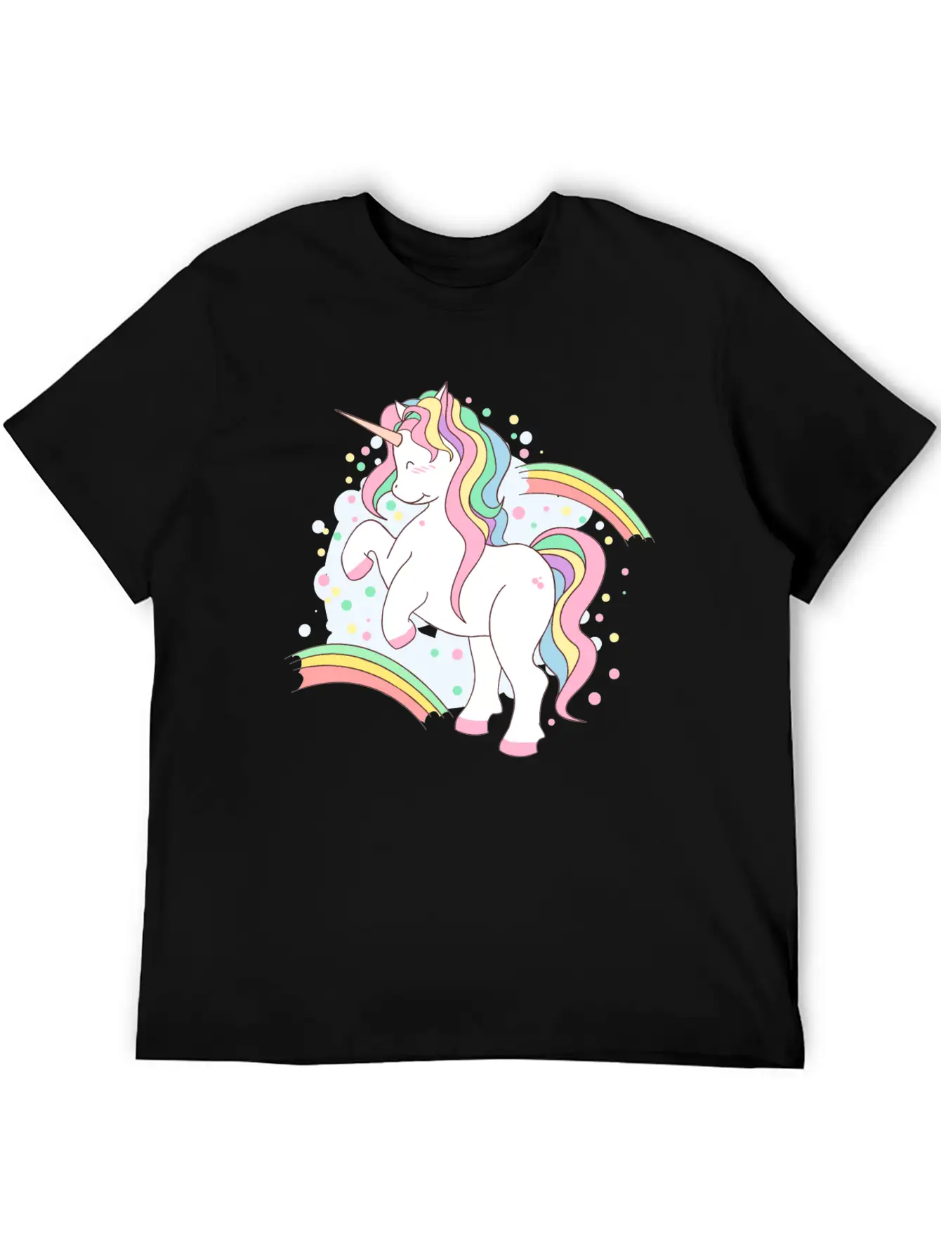 Cute Rainbow Unicorn, Unicorn With Rainbow Soft Cotton Short Sleeve Tee ¨C Unisex Wardrobe Staple