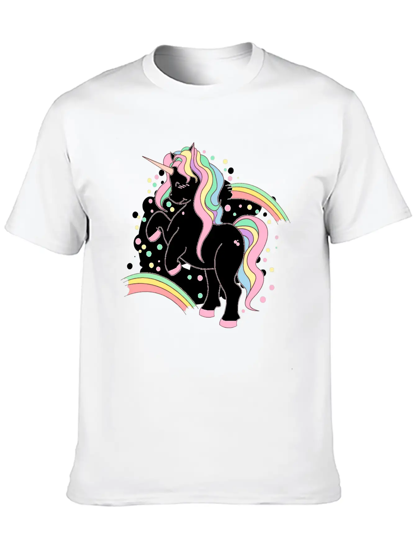 Cute Rainbow Unicorn, Unicorn With Rainbow Soft Cotton Short Sleeve Tee ¨C Unisex Wardrobe Staple