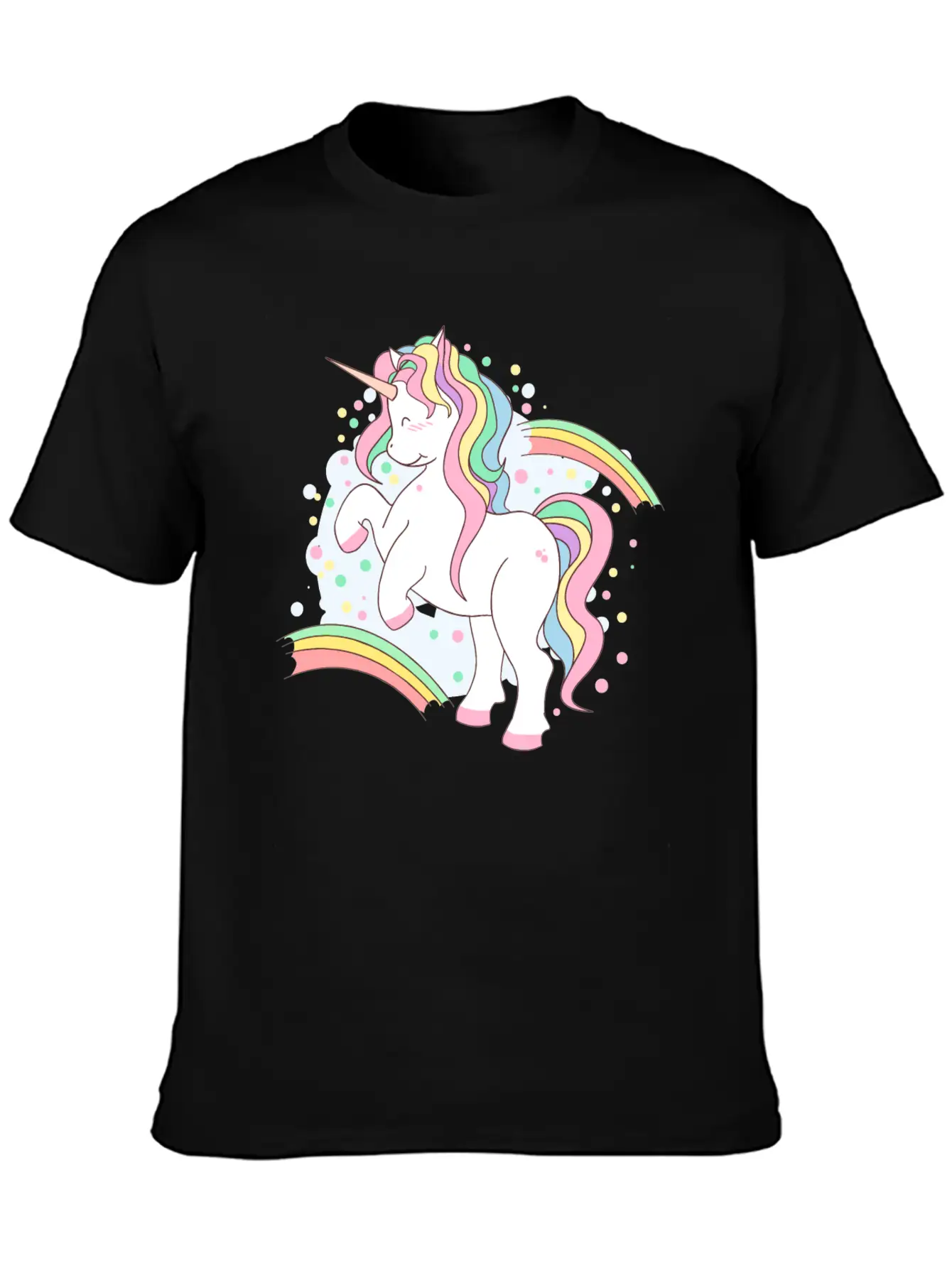 Cute Rainbow Unicorn, Unicorn With Rainbow Soft Cotton Short Sleeve Tee ¨C Unisex Wardrobe Staple