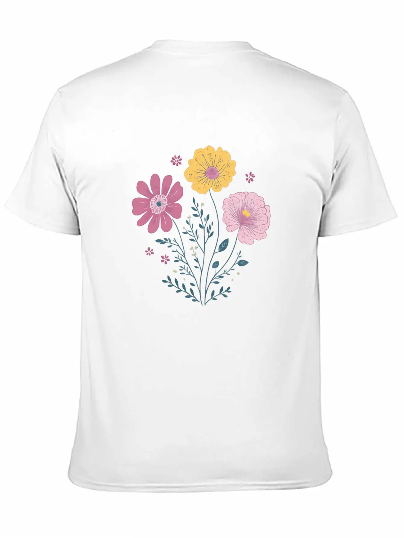 Cute Watercolor Florals Essential Cotton Tee For Daily Outfits ¨C Unisex Style