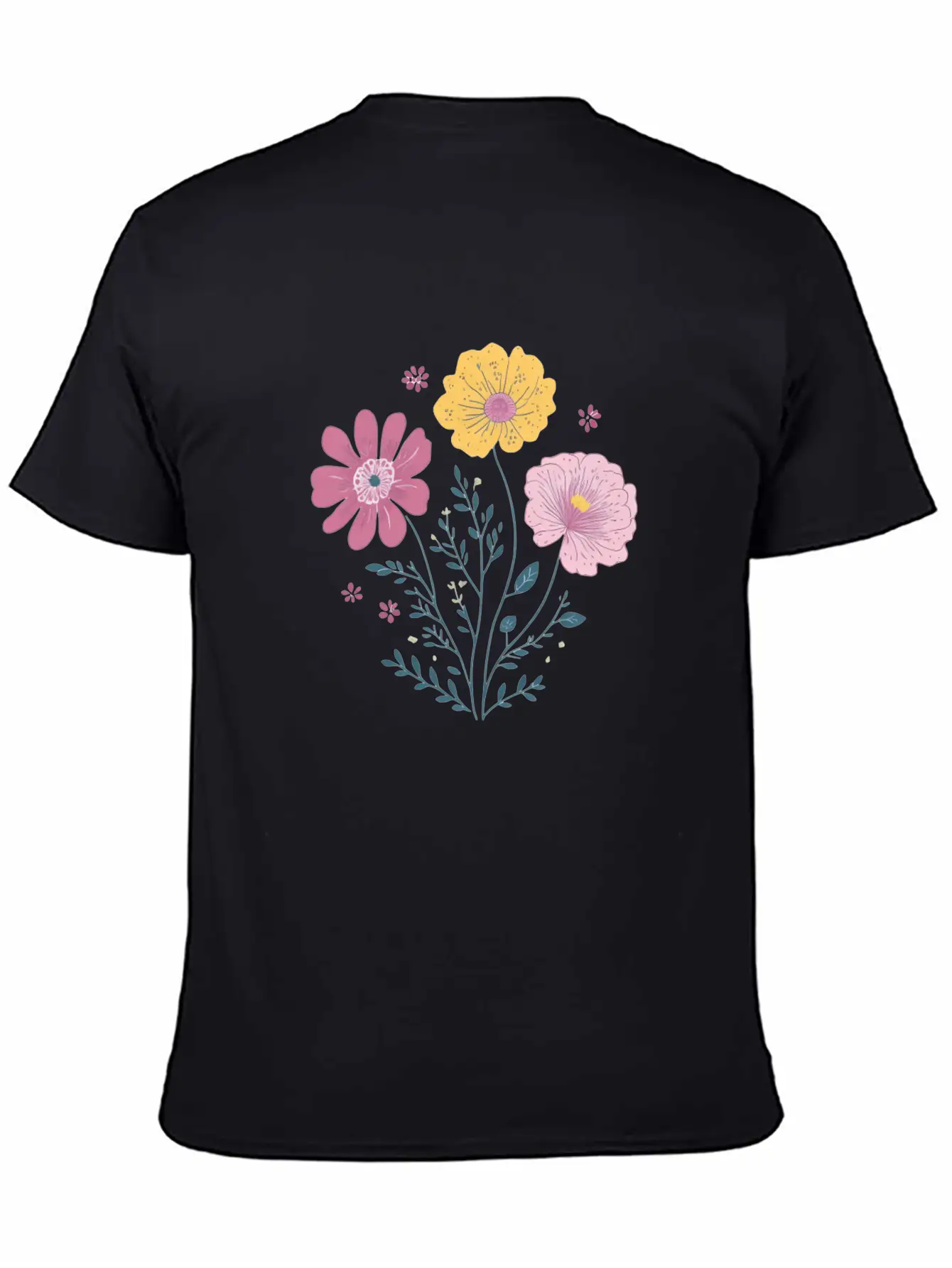 Cute Watercolor Florals Essential Cotton Tee For Daily Outfits ¨C Unisex Style