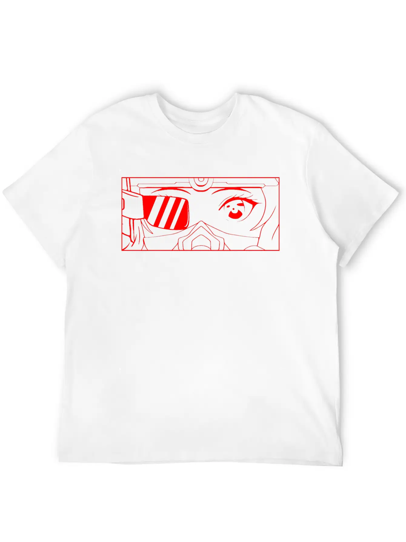 Cyber Aesthetic Anime Girl Eyes Soft Grunge Basic Graphic T-Shirt ¨C Daily Comfort In Soft Cotton
