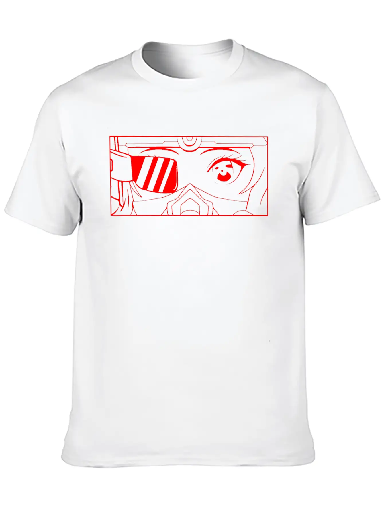 Cyber Aesthetic Anime Girl Eyes Soft Grunge Basic Graphic T-Shirt ¨C Daily Comfort In Soft Cotton