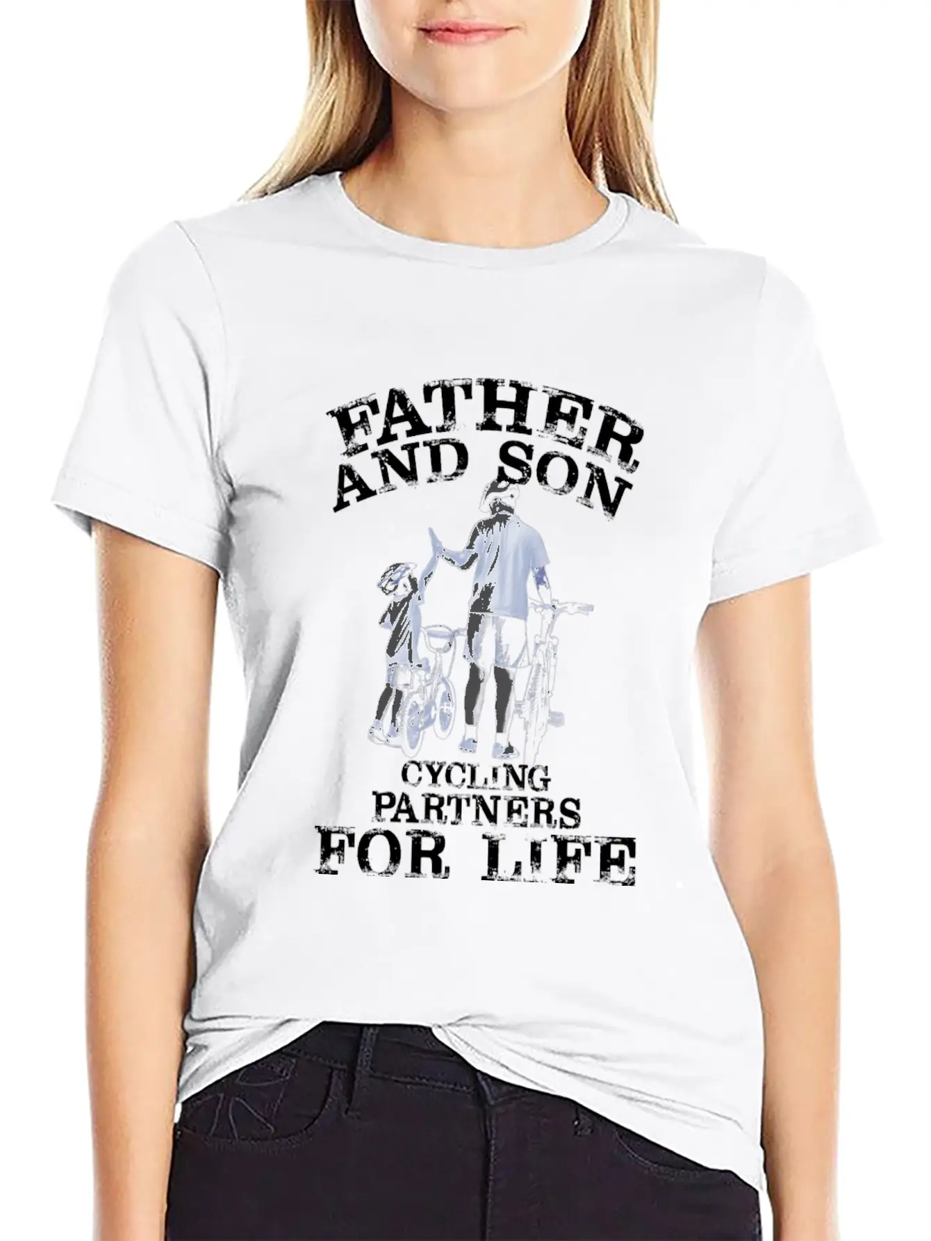 Cycling Father Son Cycling Partners Lifes Essential Cotton Tee For Daily Outfits ¨C Unisex Style