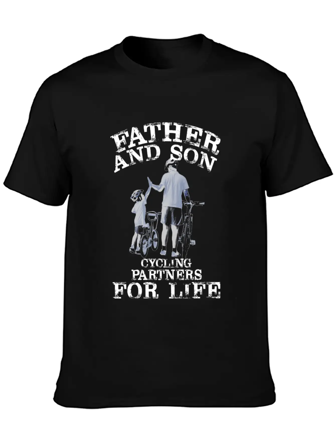 Cycling Father Son Cycling Partners Lifes Essential Cotton Tee For Daily Outfits ¨C Unisex Style
