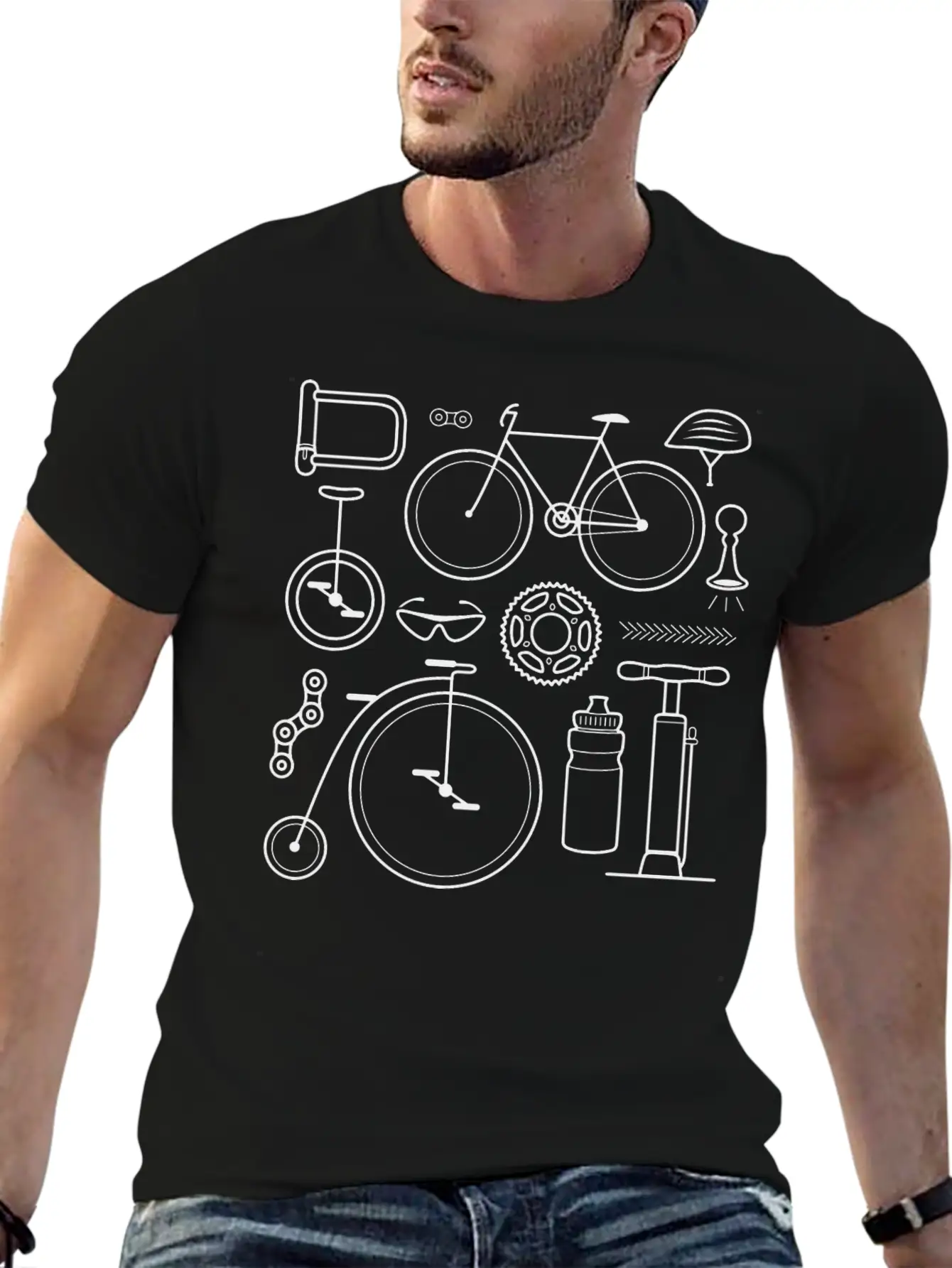 Cycling Icons Set Soft Cotton Short Sleeve Tee ¨C Unisex Wardrobe Staple
