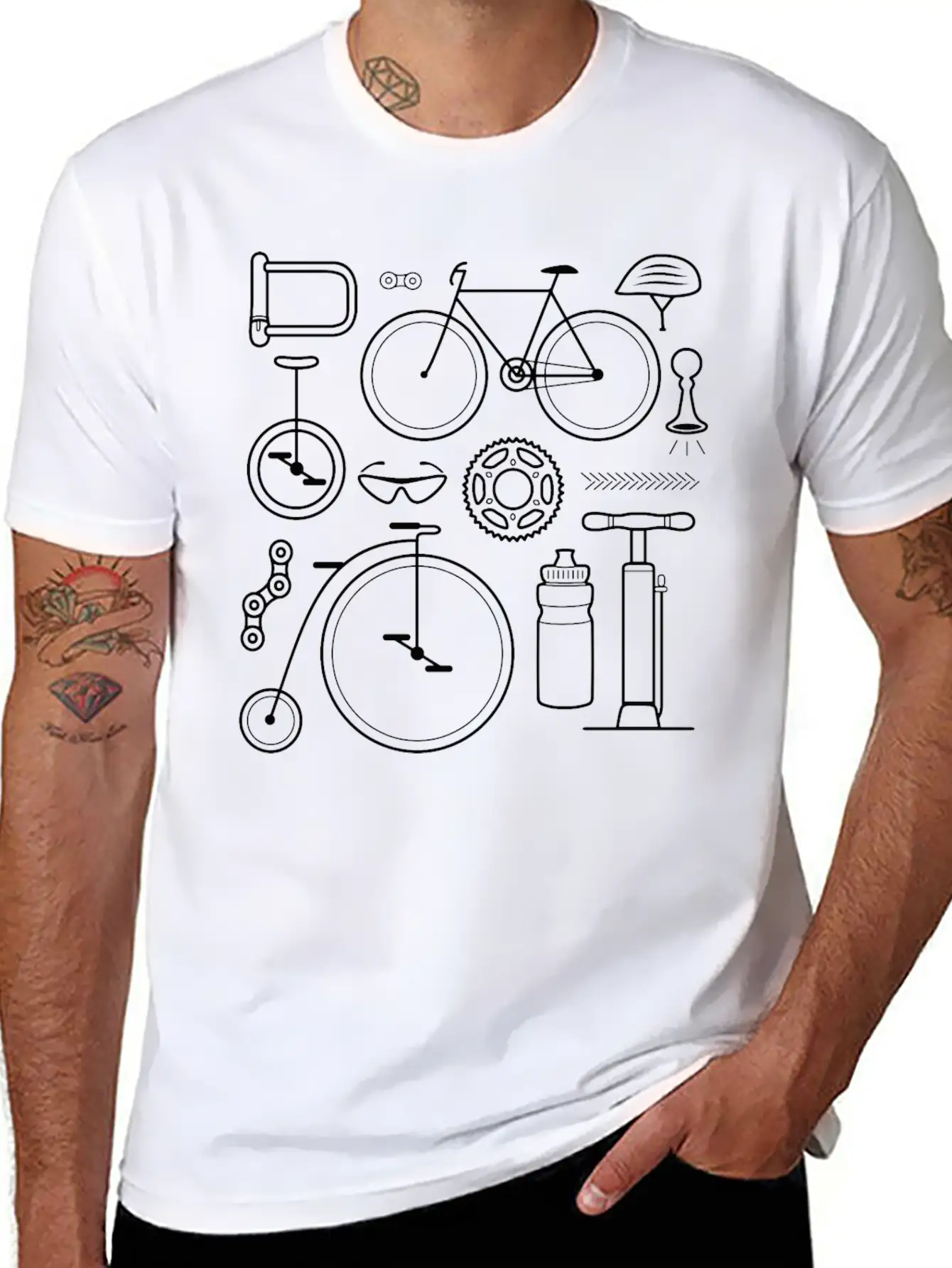 Cycling Icons Set Soft Cotton Short Sleeve Tee ¨C Unisex Wardrobe Staple