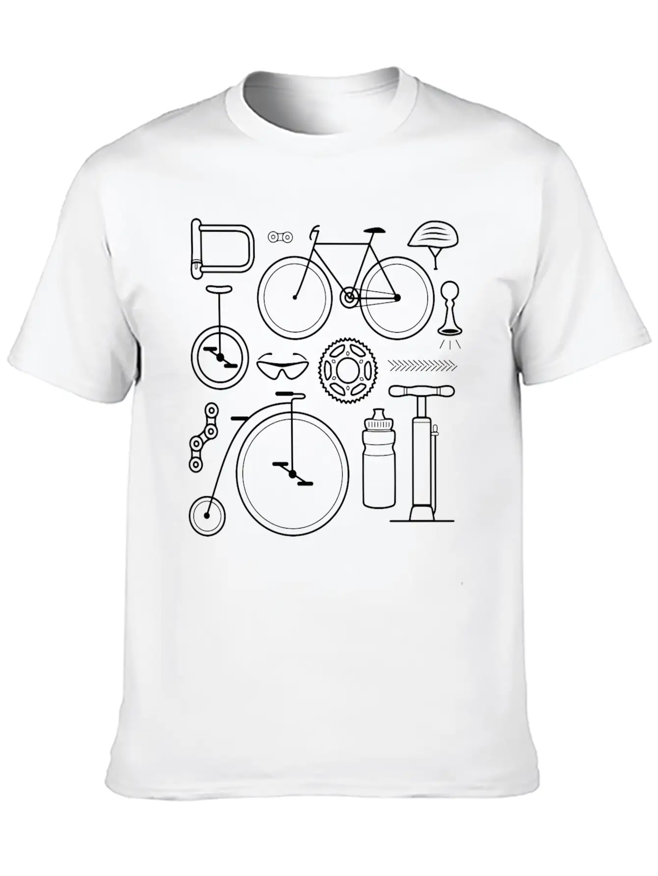 Cycling Icons Set Soft Cotton Short Sleeve Tee ¨C Unisex Wardrobe Staple