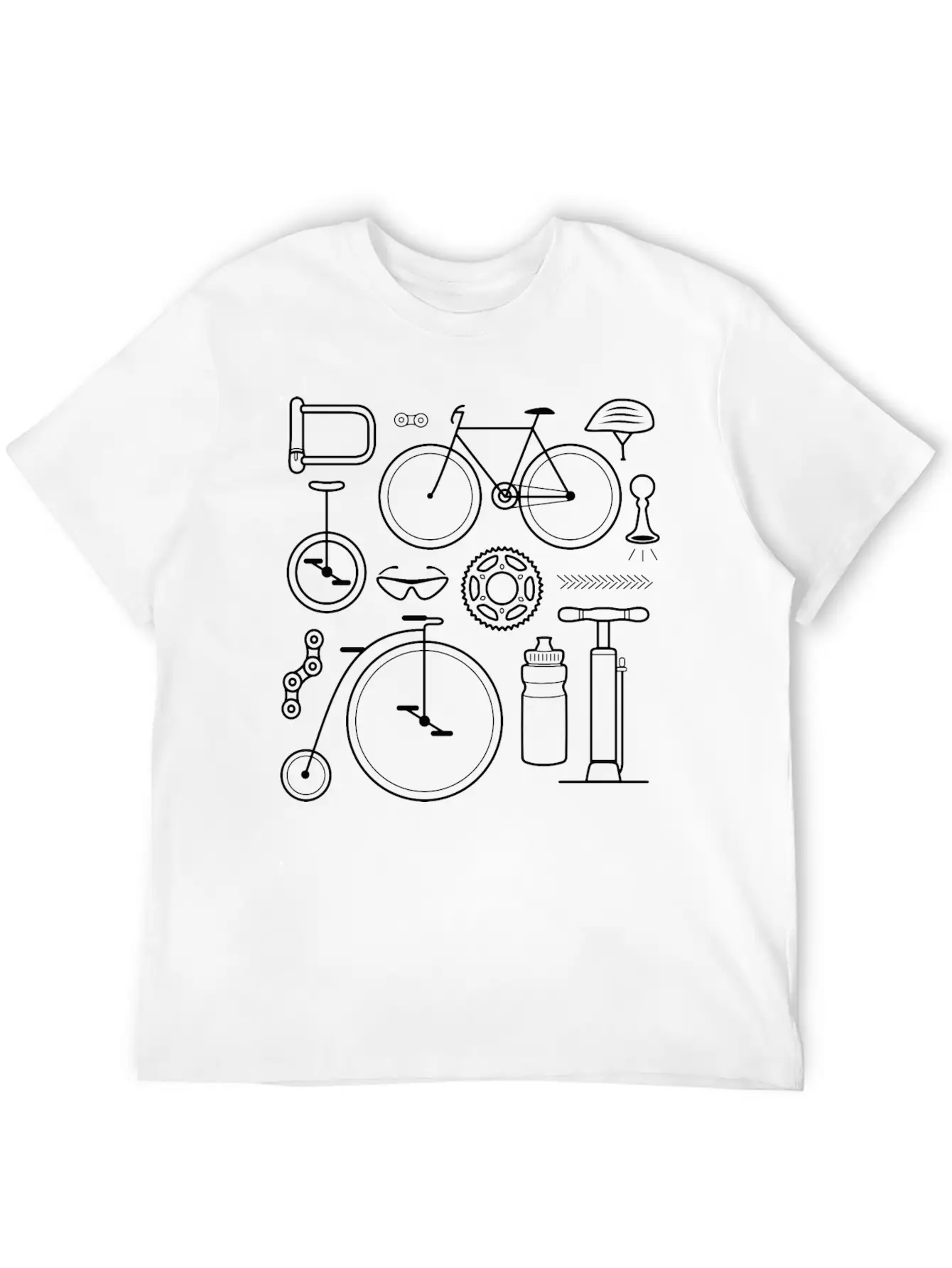 Cycling Icons Set Soft Cotton Short Sleeve Tee ¨C Unisex Wardrobe Staple
