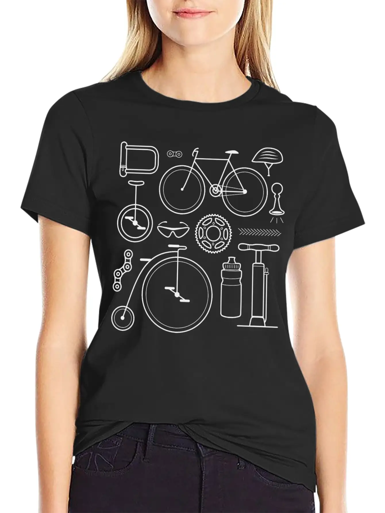 Cycling Icons Set Soft Cotton Short Sleeve Tee ¨C Unisex Wardrobe Staple