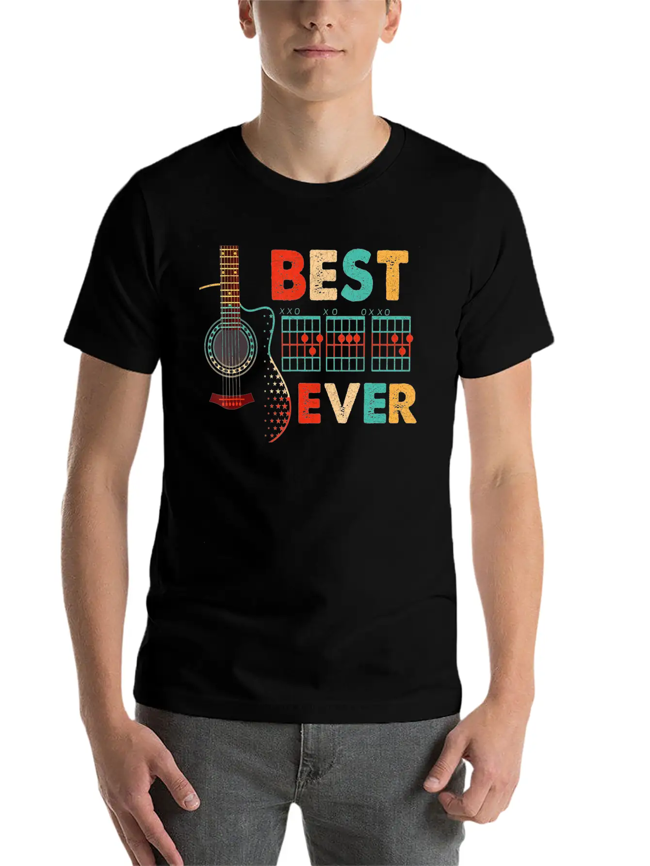 Dad Chords Best Dad Ever Guitar T Shirt Essential Cotton Tee For Daily Outfits ¨C Unisex Style