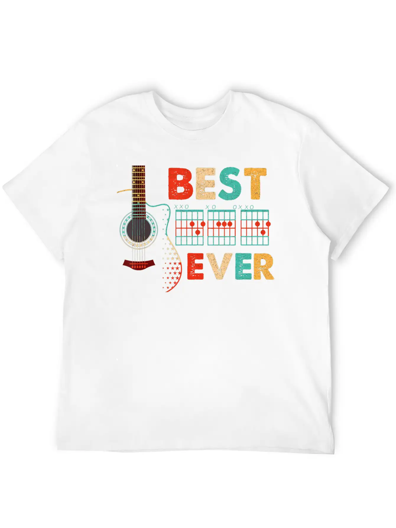 Dad Chords Best Dad Ever Guitar T Shirt Essential Cotton Tee For Daily Outfits ¨C Unisex Style
