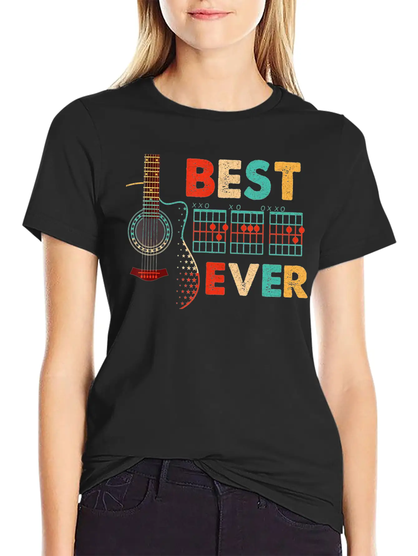 Dad Chords Best Dad Ever Guitar T Shirt Essential Cotton Tee For Daily Outfits ¨C Unisex Style