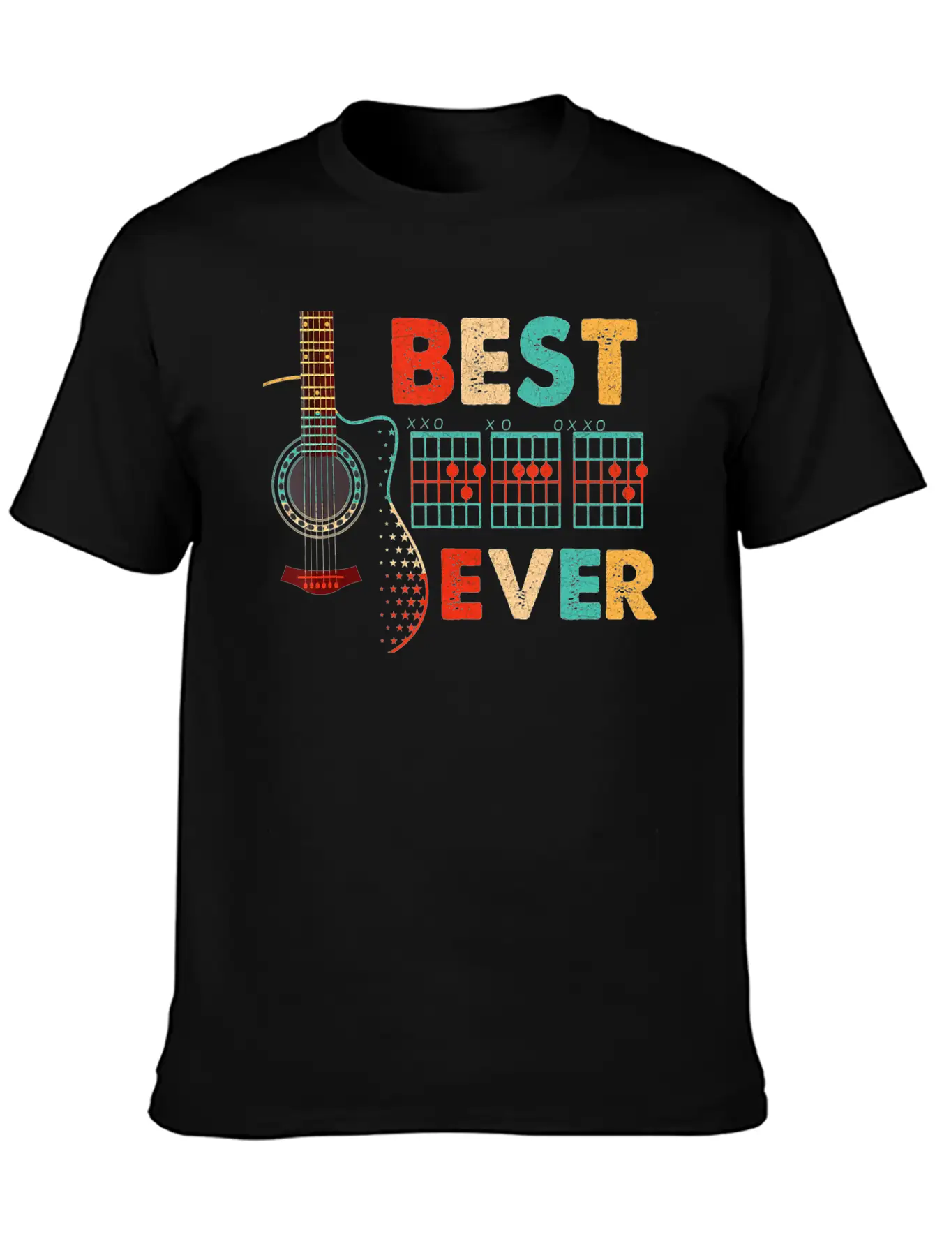 Dad Chords Best Dad Ever Guitar T Shirt Essential Cotton Tee For Daily Outfits ¨C Unisex Style