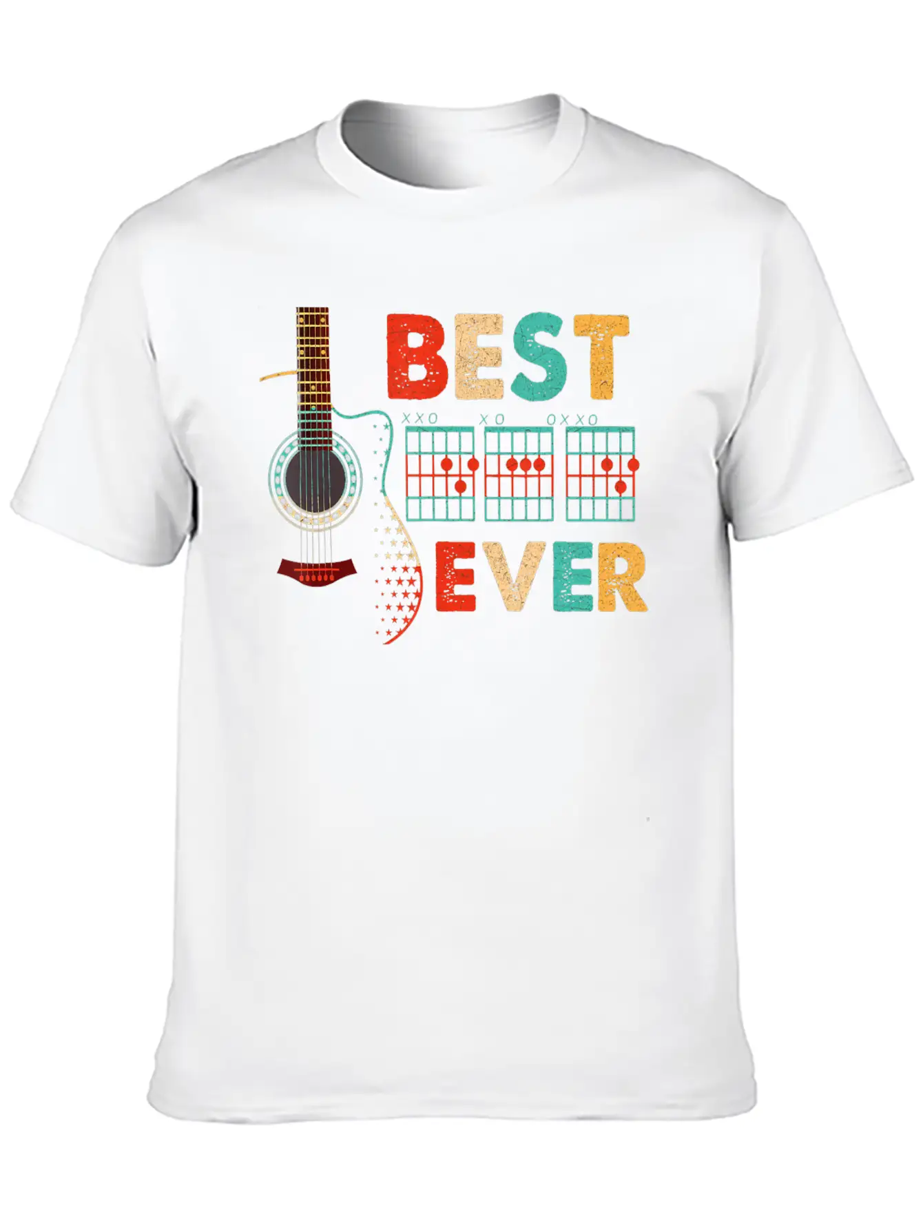 Dad Chords Best Dad Ever Guitar T Shirt Essential Cotton Tee For Daily Outfits ¨C Unisex Style