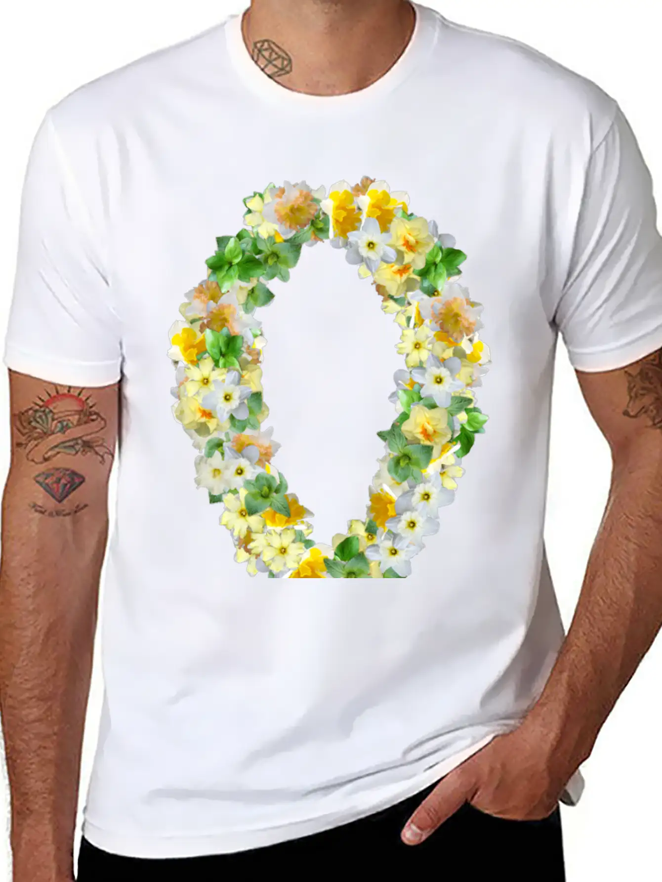 Daffodils Roses Rosen Blumen Flowers Tulips Tulpen Essential Cotton Tee For Daily Outfits ¨C Unisex Style