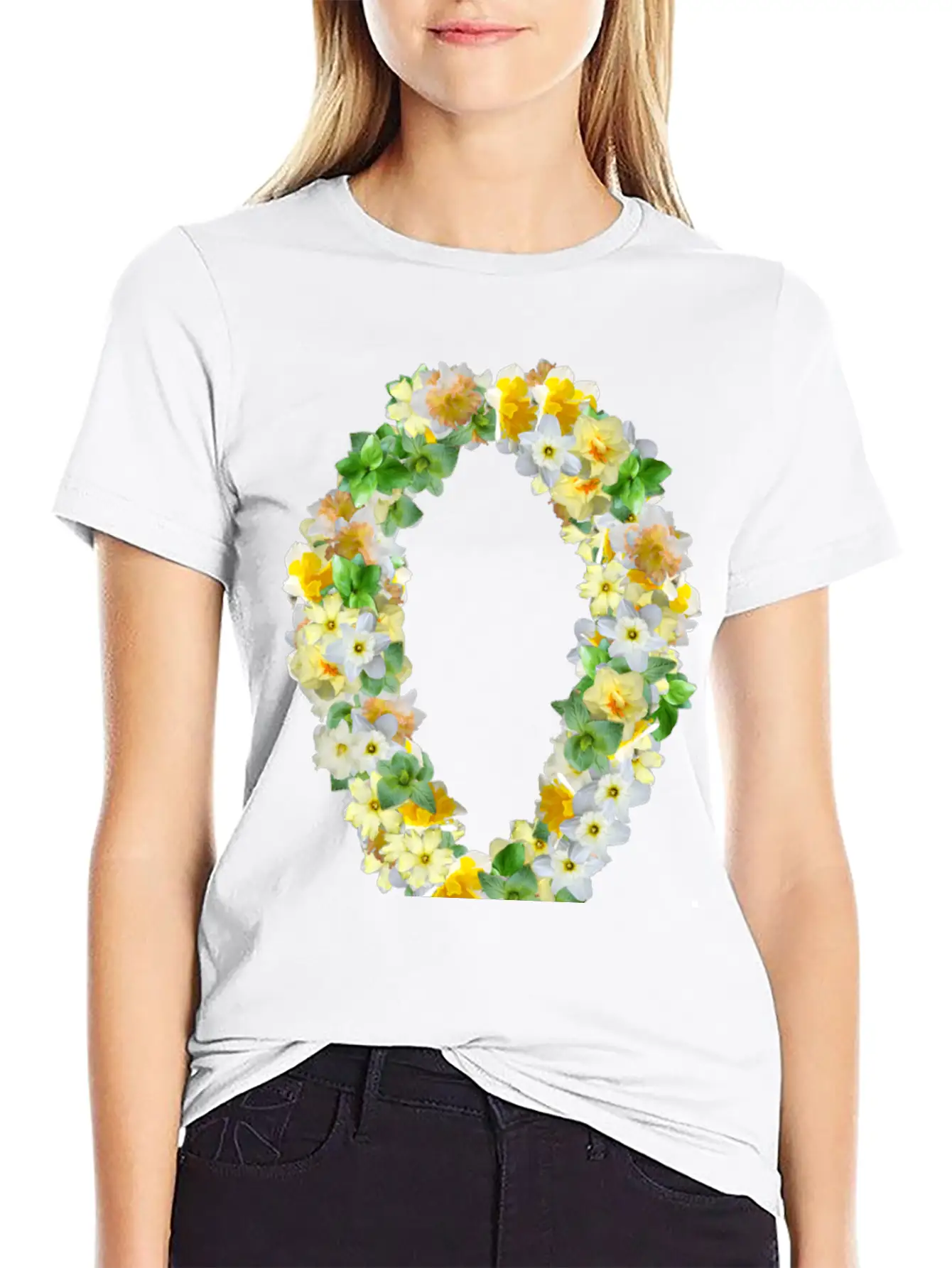 Daffodils Roses Rosen Blumen Flowers Tulips Tulpen Essential Cotton Tee For Daily Outfits ¨C Unisex Style