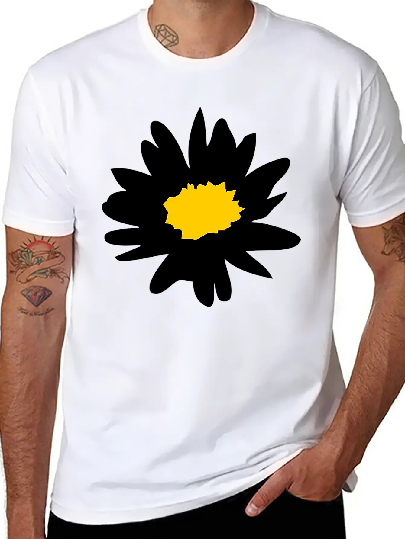 Daisy Flower - White Flower Basic Graphic T-Shirt ¨C Daily Comfort In Soft Cotton