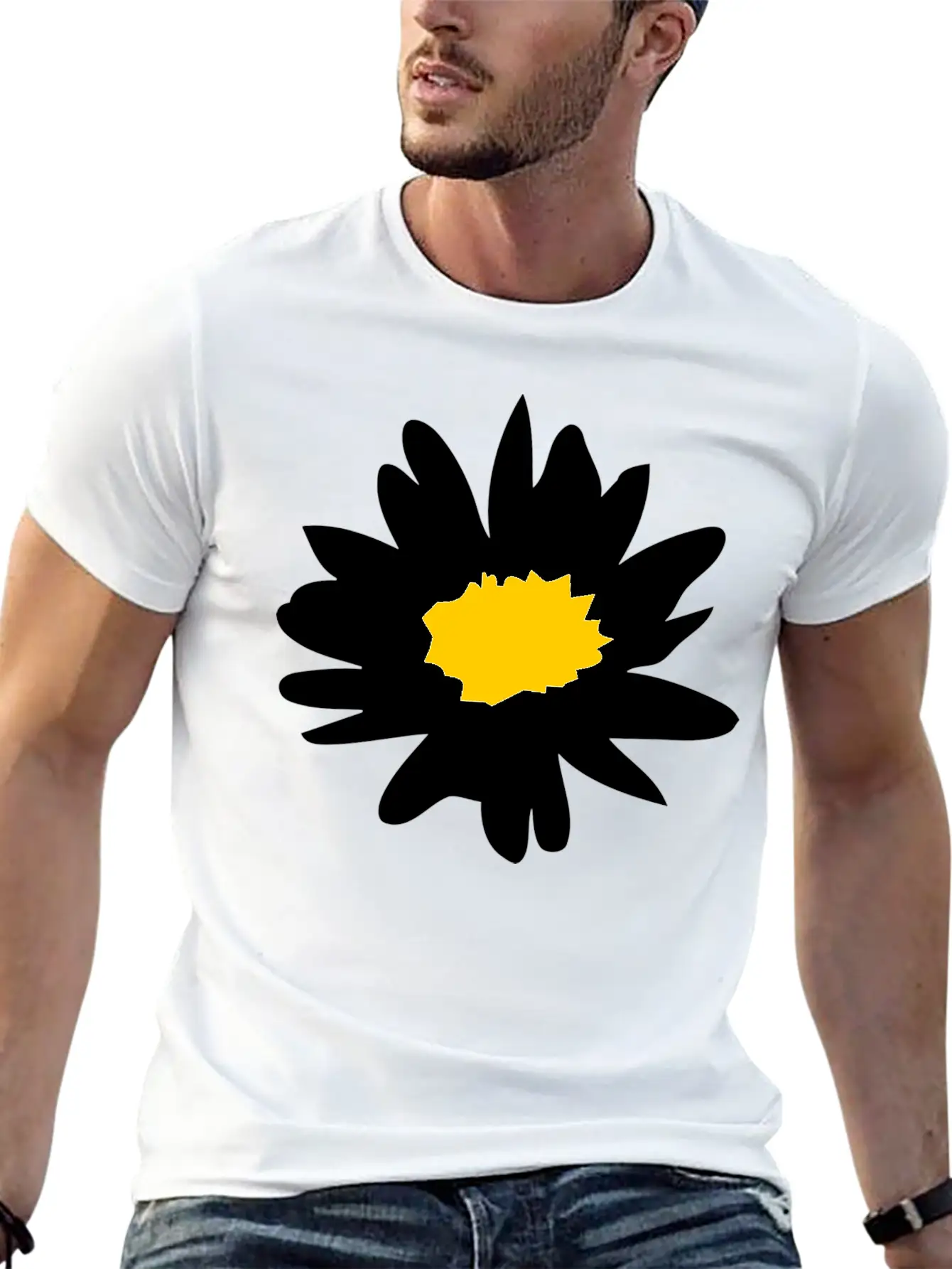 Daisy Flower - White Flower Basic Graphic T-Shirt ¨C Daily Comfort In Soft Cotton