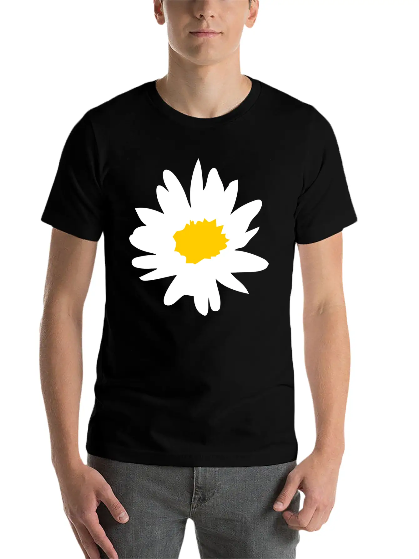 Daisy Flower - White Flower Basic Graphic T-Shirt ¨C Daily Comfort In Soft Cotton