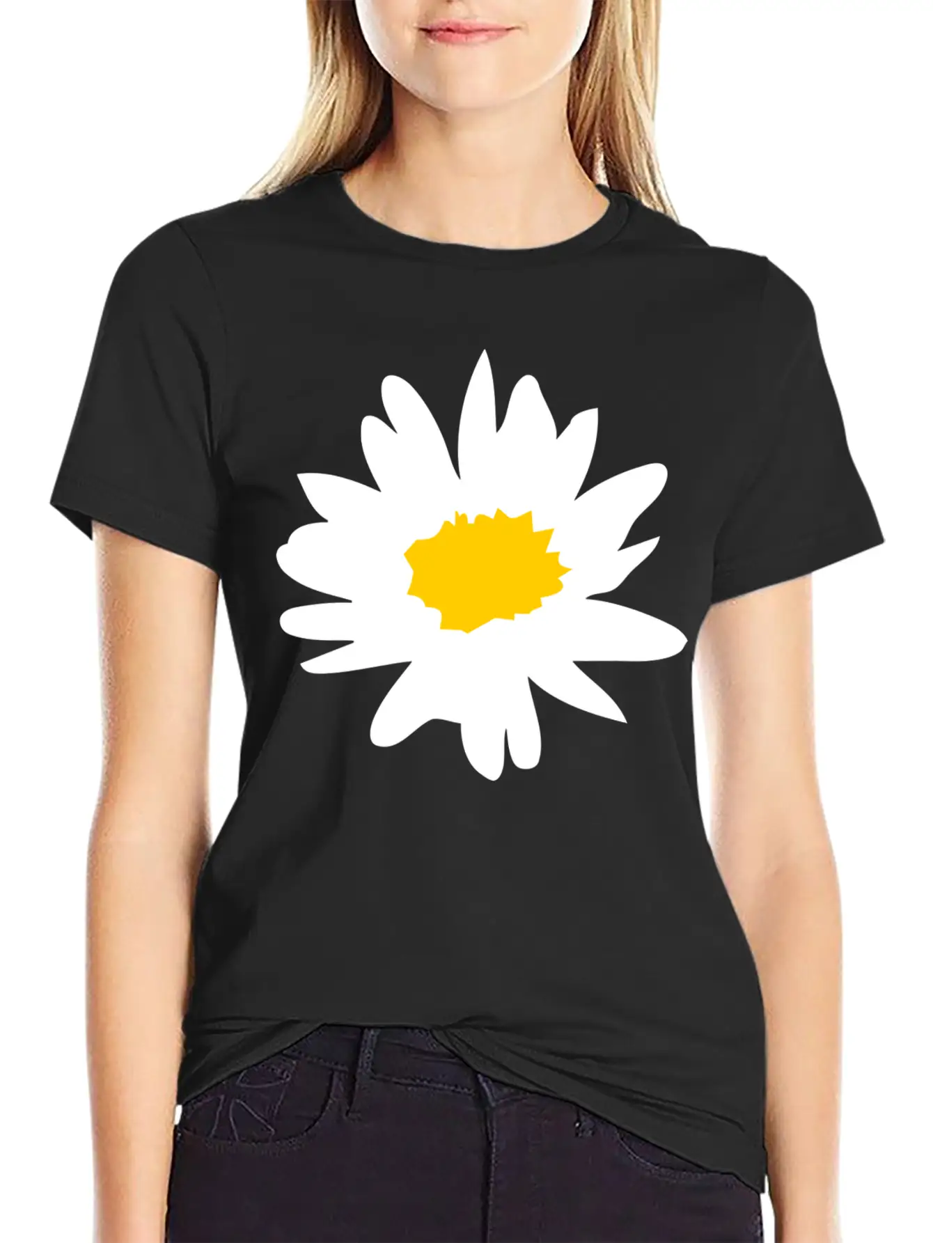 Daisy Flower - White Flower Basic Graphic T-Shirt ¨C Daily Comfort In Soft Cotton