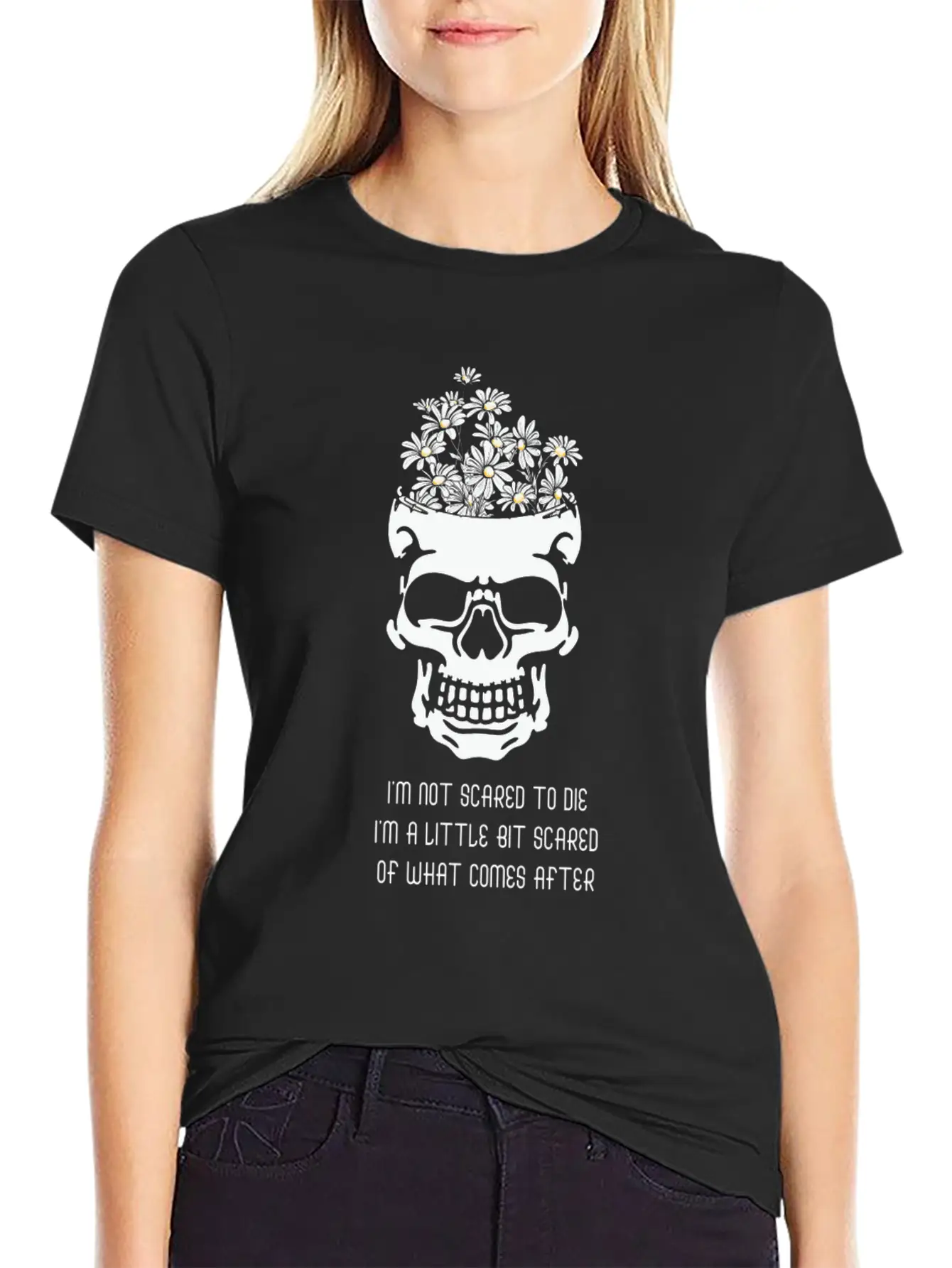 Daisy Skull Peace Halloween Sayings Soft Cotton Short Sleeve Tee ¨C Unisex Wardrobe Staple