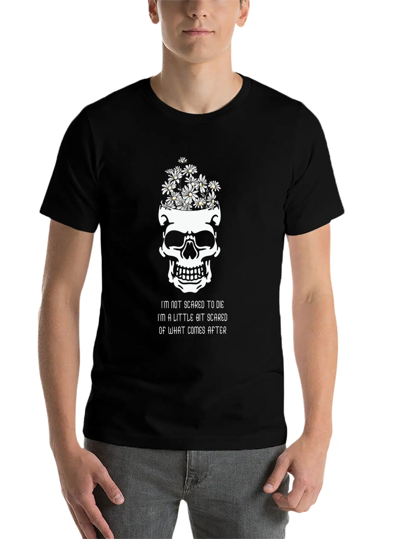 Daisy Skull Peace Halloween Sayings Soft Cotton Short Sleeve Tee ¨C Unisex Wardrobe Staple