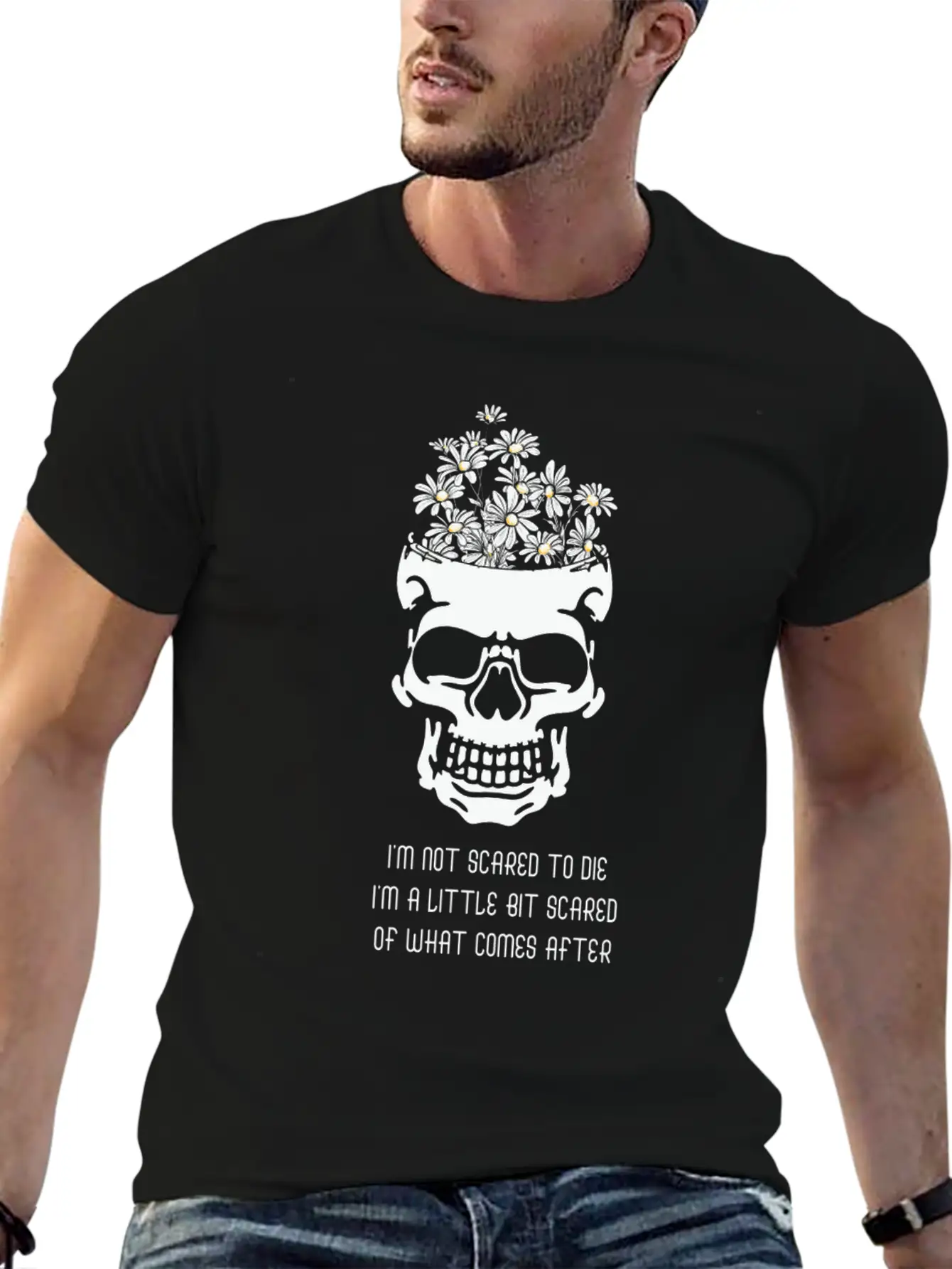 Daisy Skull Peace Halloween Sayings Soft Cotton Short Sleeve Tee ¨C Unisex Wardrobe Staple