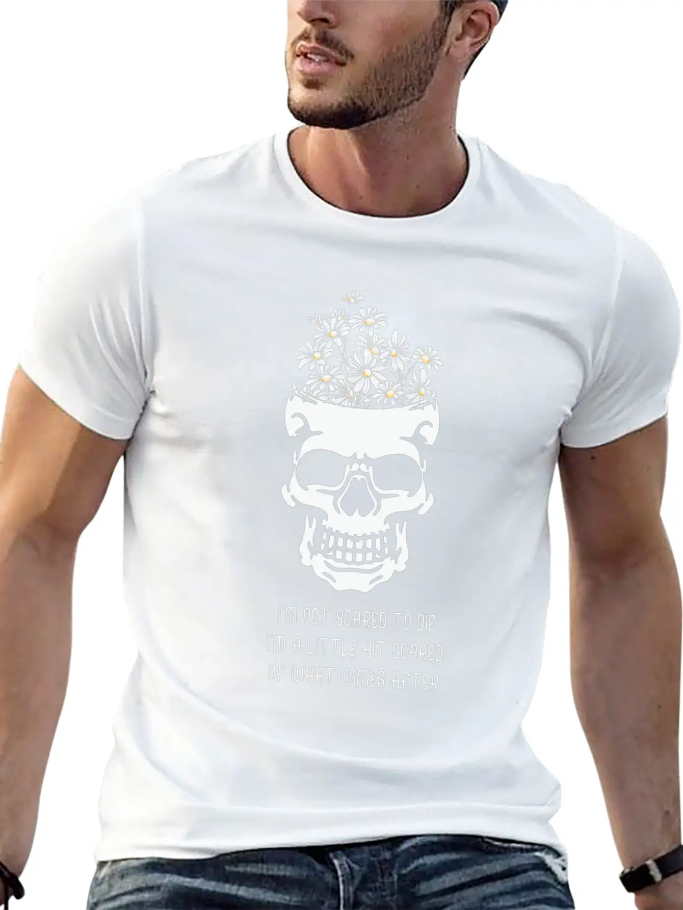 Daisy Skull Peace Halloween Sayings Soft Cotton Short Sleeve Tee ¨C Unisex Wardrobe Staple