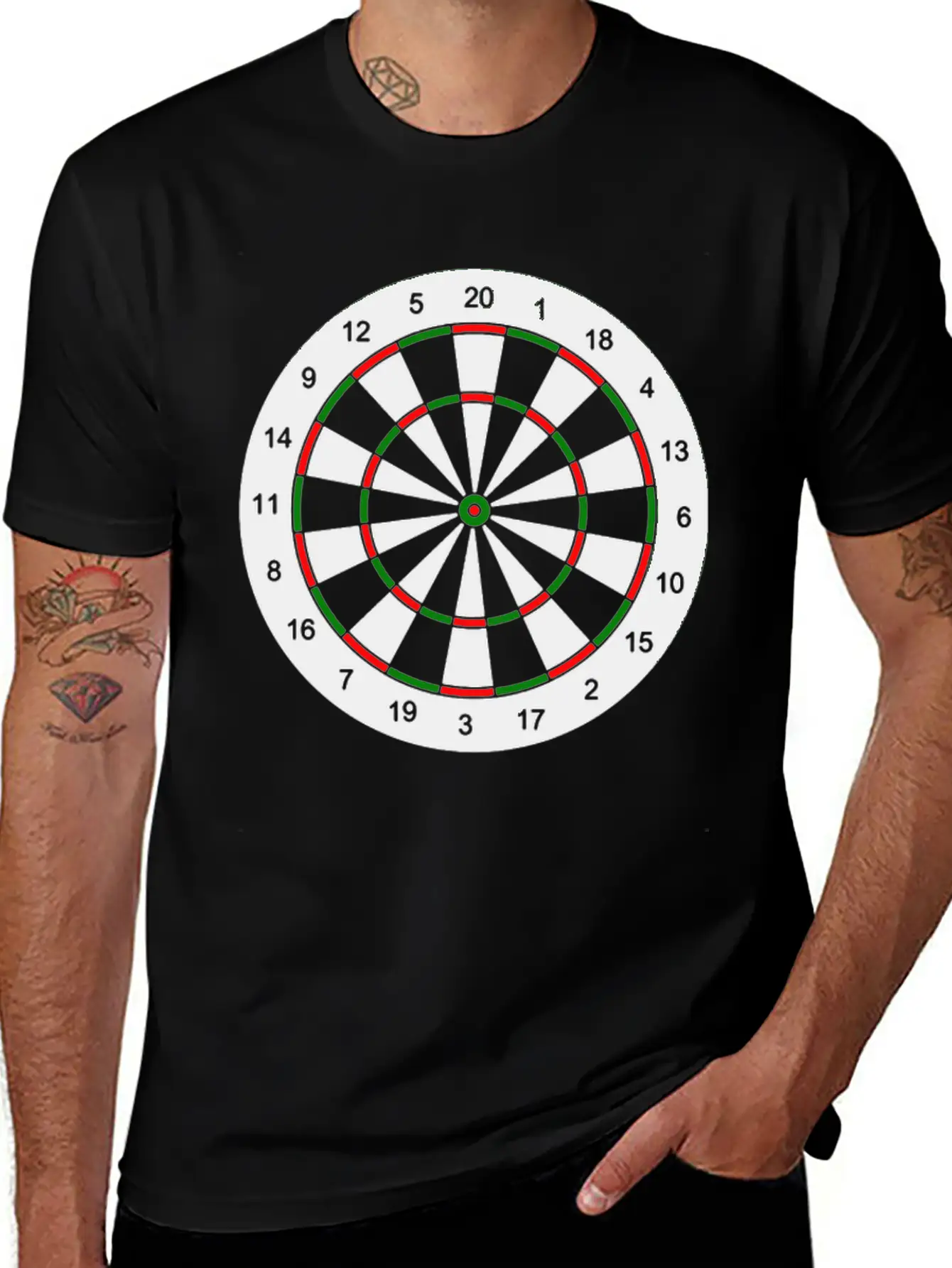 Dart Board Target Score Funny Essential Cotton Tee For Daily Outfits ¨C Unisex Style