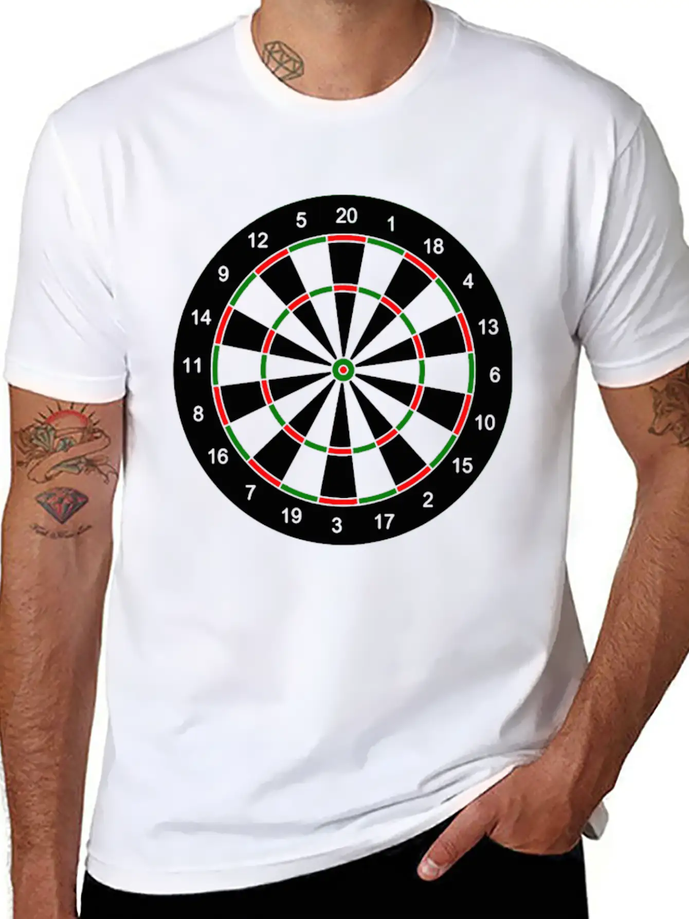 Dart Board Target Score Funny Essential Cotton Tee For Daily Outfits ¨C Unisex Style
