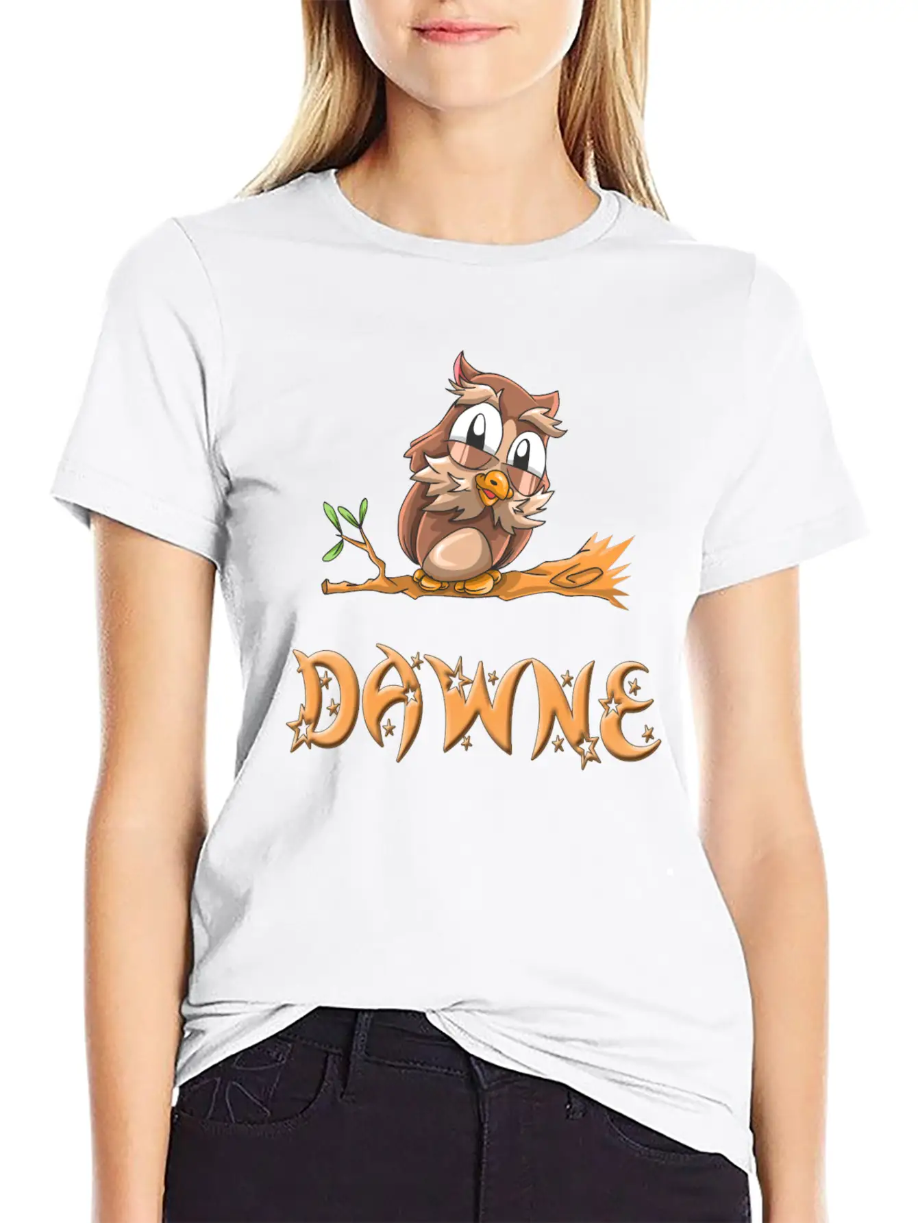 Dawne Owl Essential Cotton Tee For Daily Outfits ¨C Unisex Style