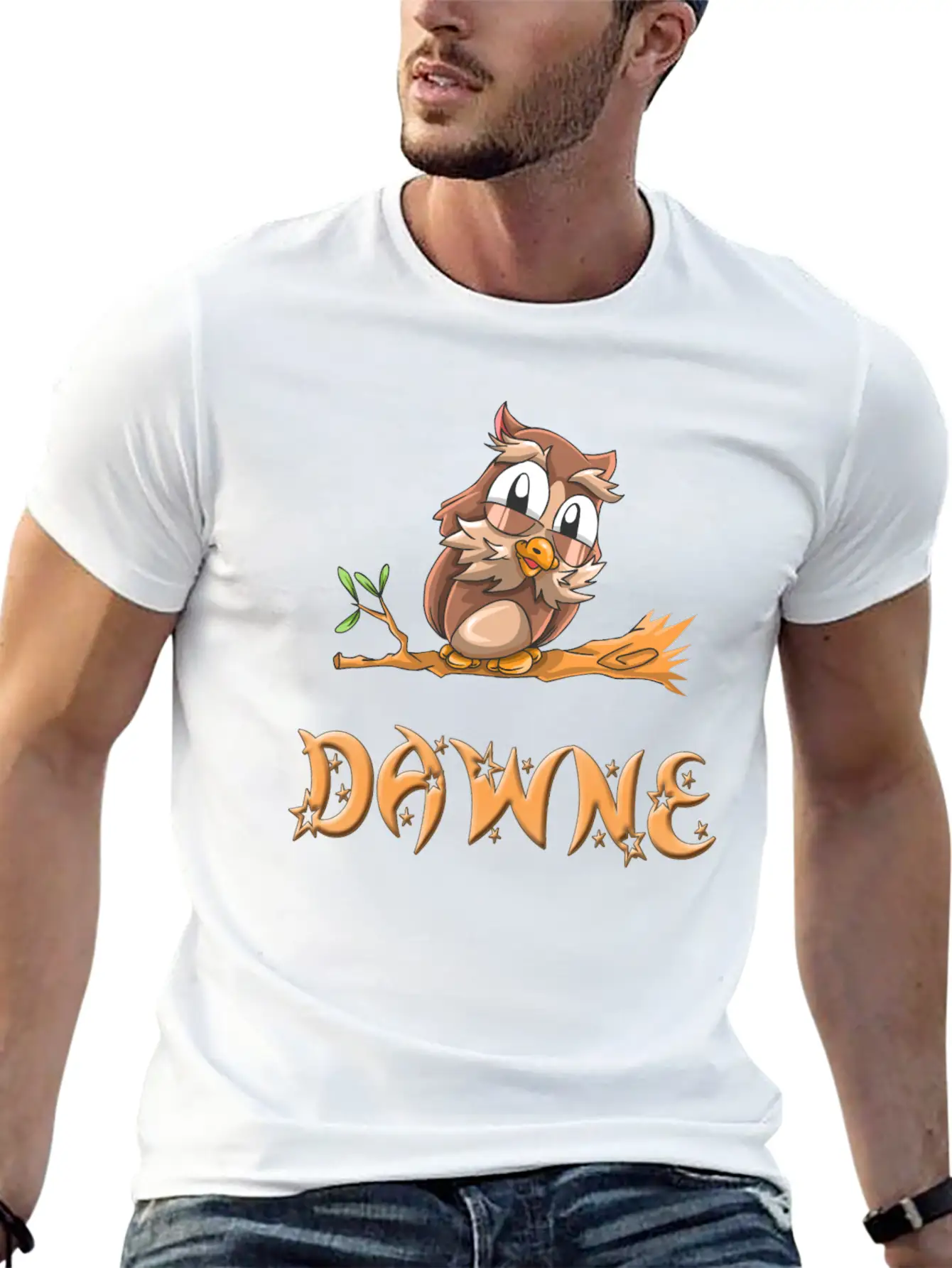 Dawne Owl Essential Cotton Tee For Daily Outfits ¨C Unisex Style